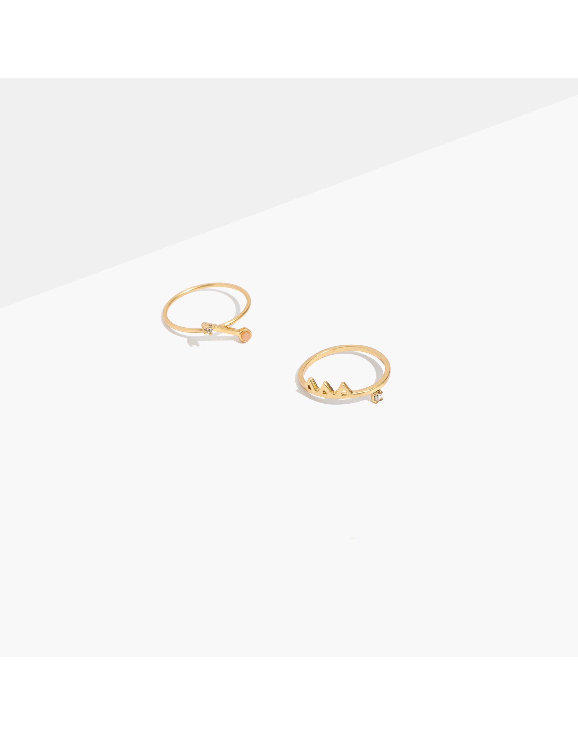 Tiny Jewels Pink Jade Ring Set