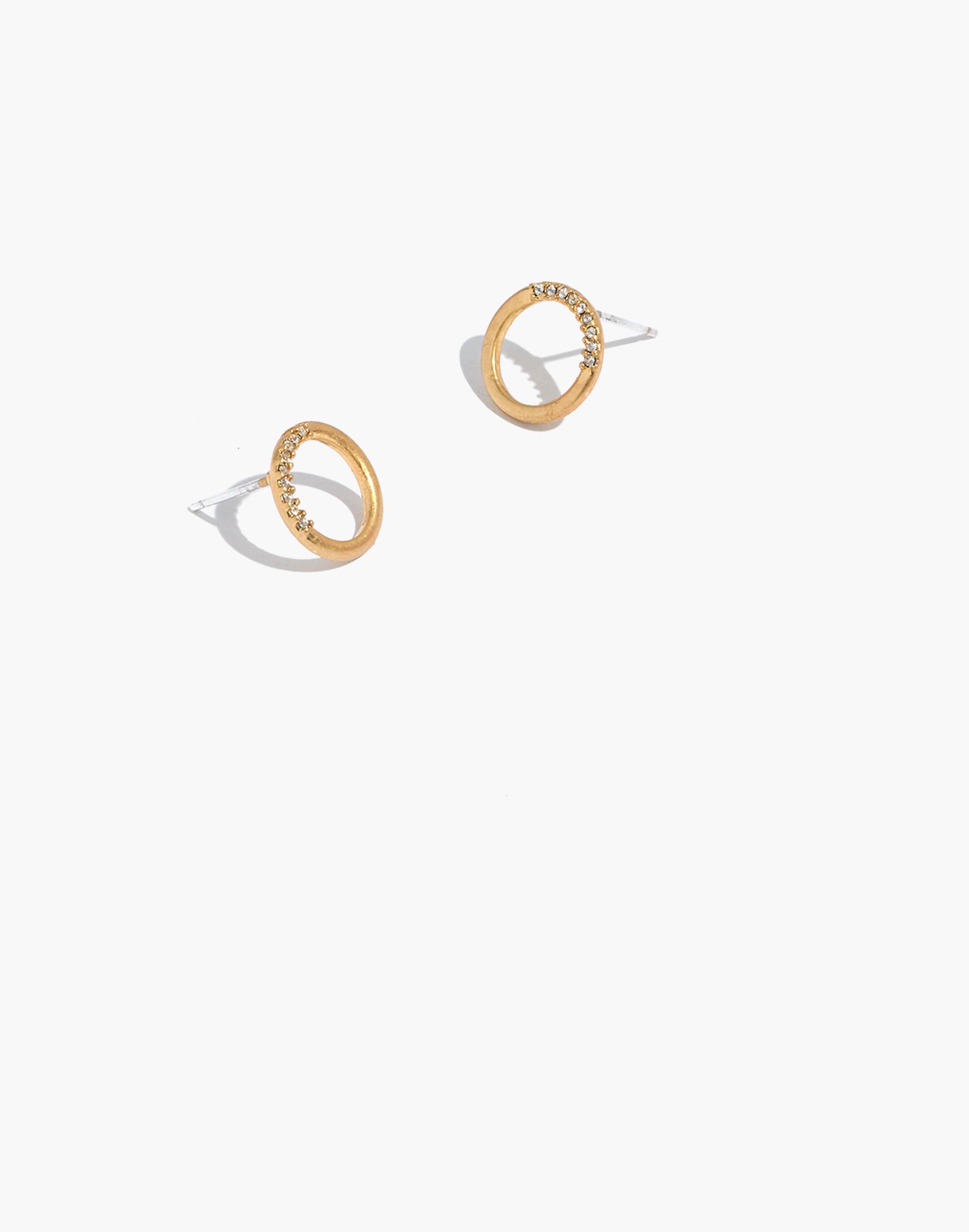 Pav&eacute; Circle Stud Earrings