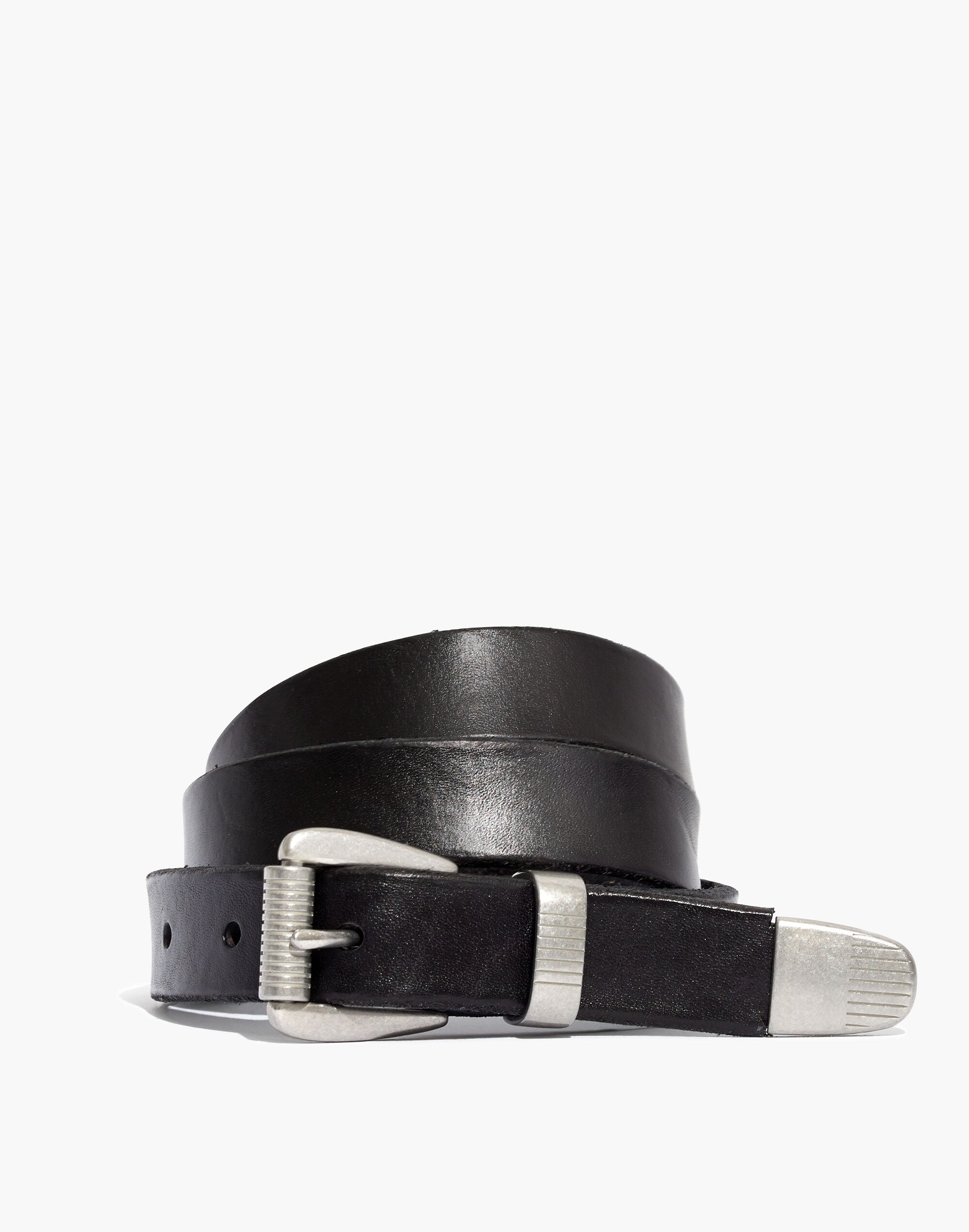 leather three-piece belt