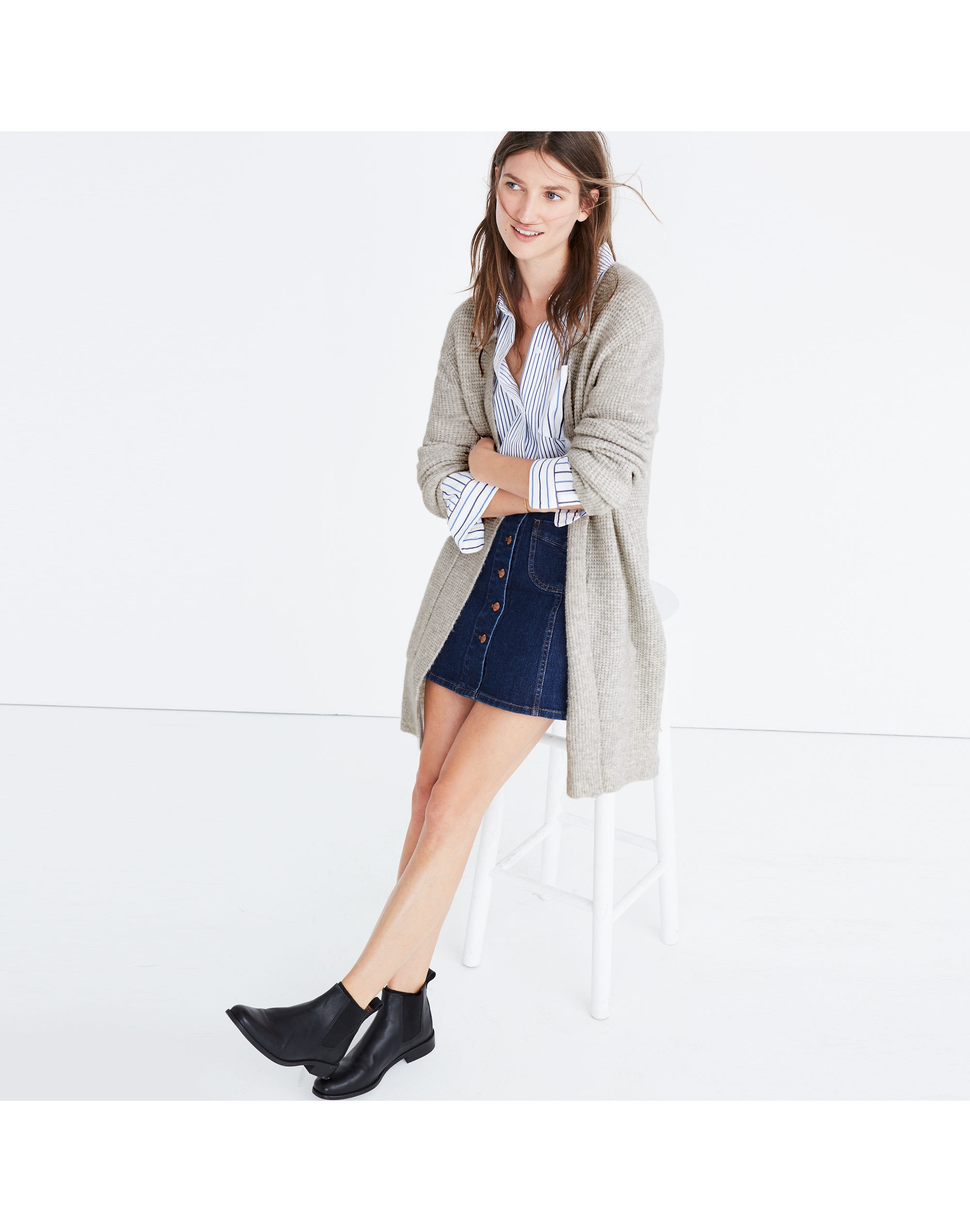 Wafflestitch Cardigan Sweater