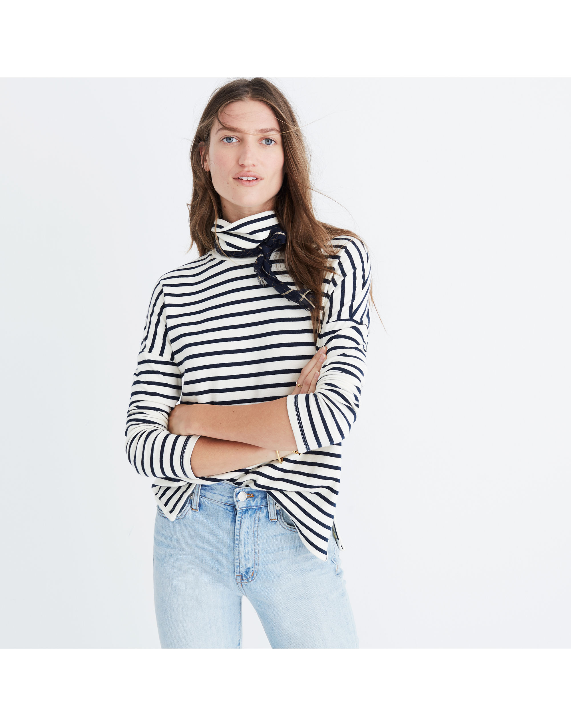 sailor stripe turtleneck top