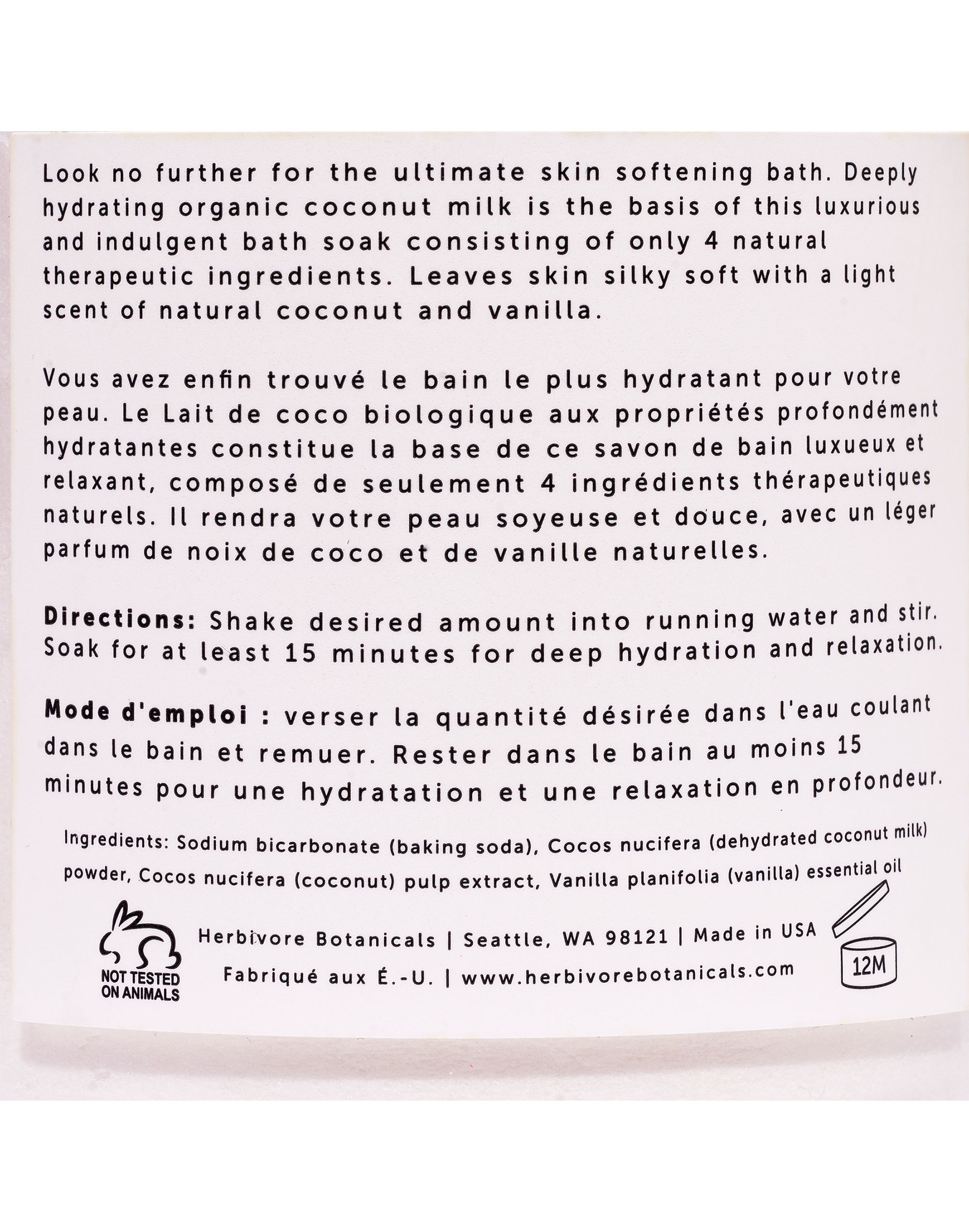 Herbivore Botanicals&reg; Coconut Bath Soak