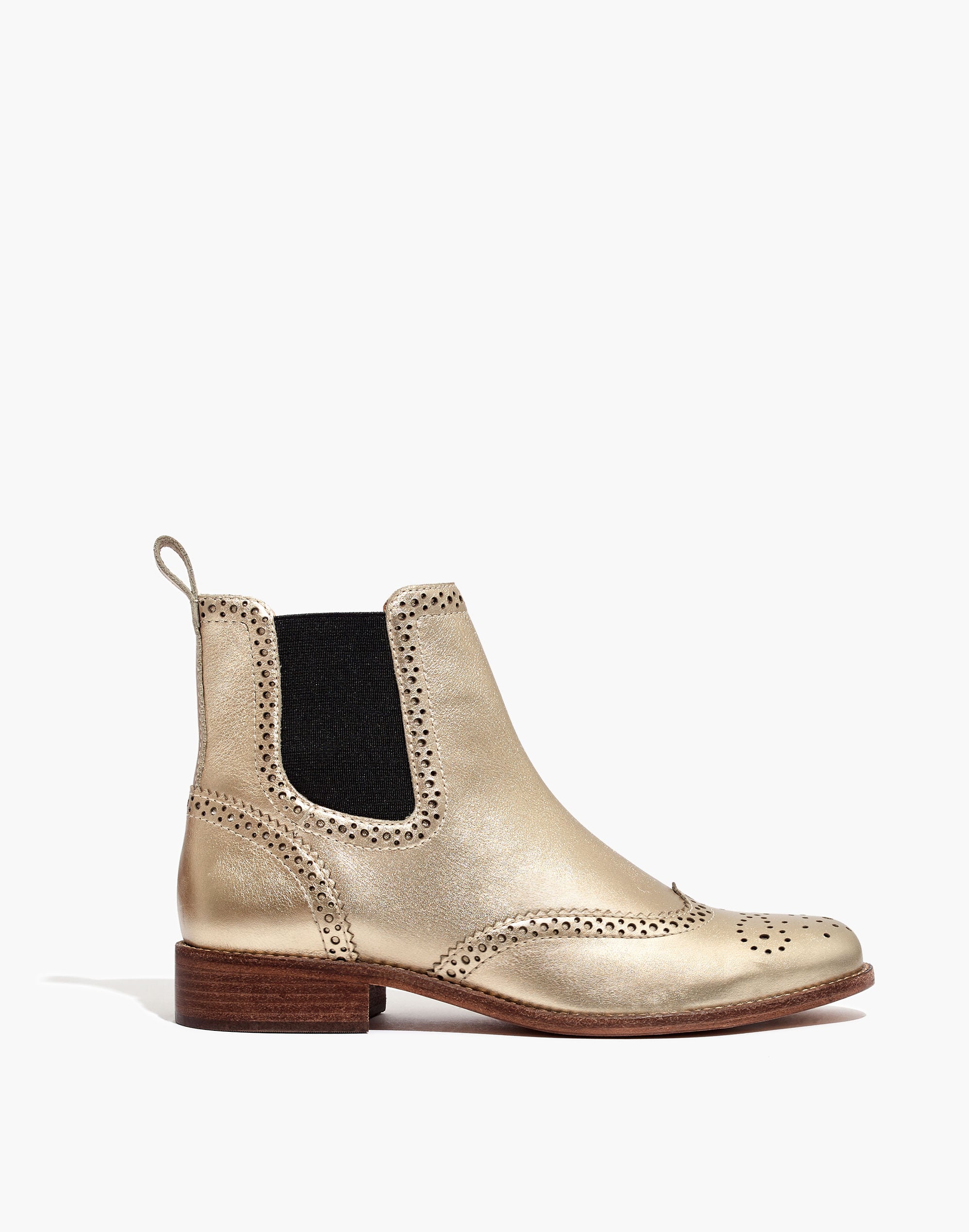 The Ivan Brogue Chelsea Boot in Metallic