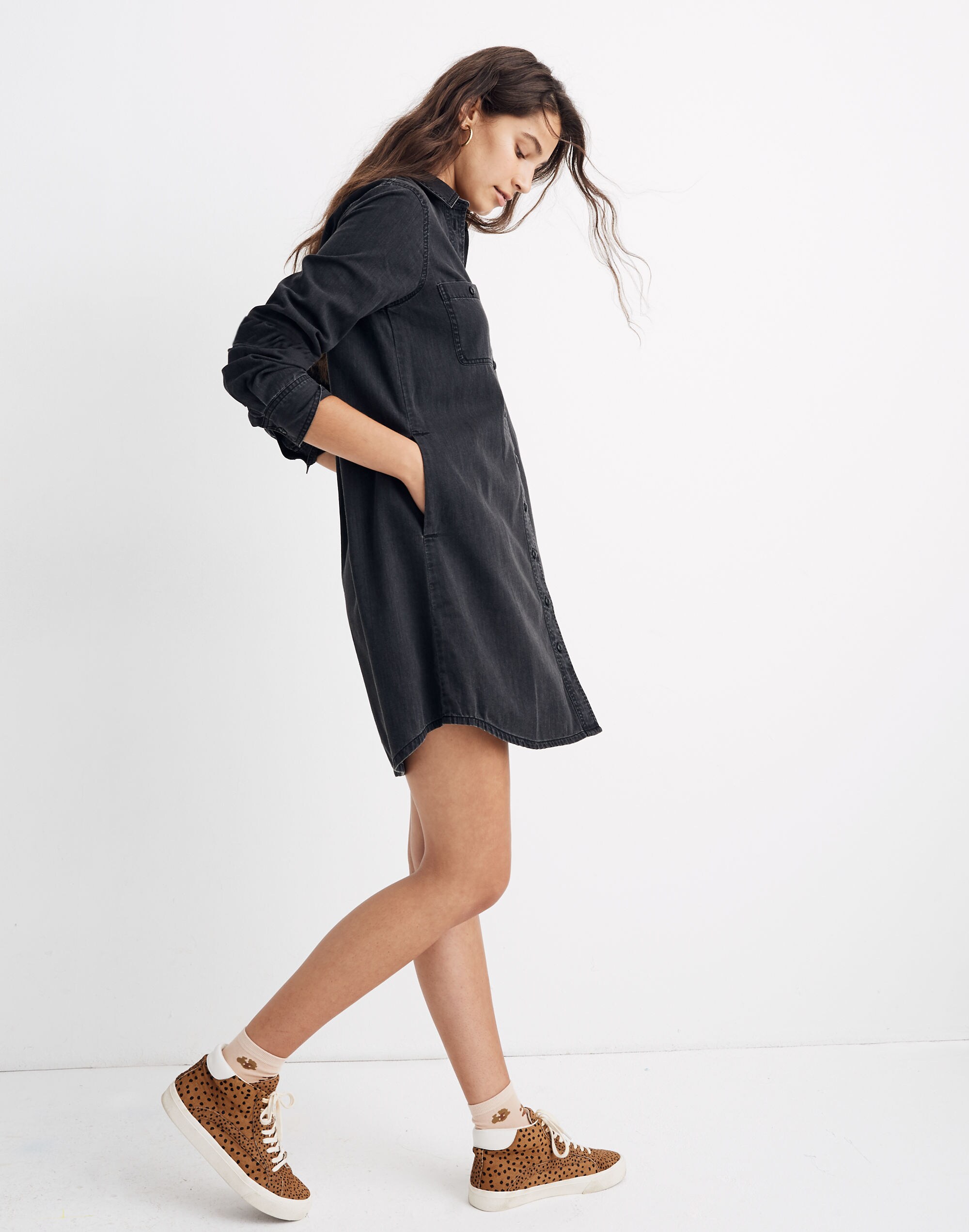 Black Denim Shirtdress