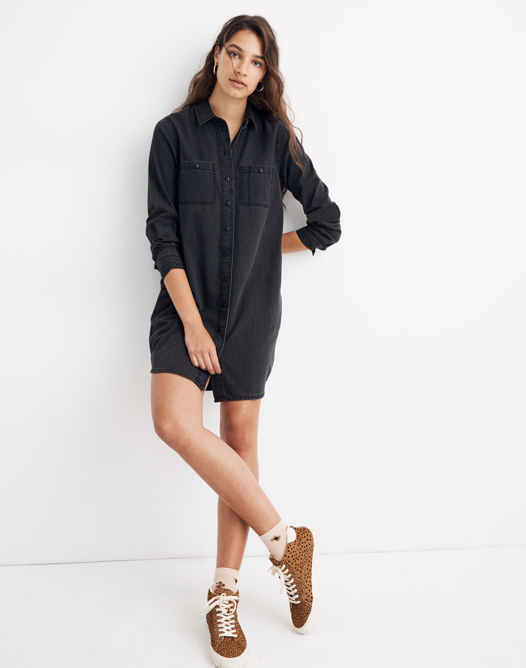 Black Denim Shirtdress