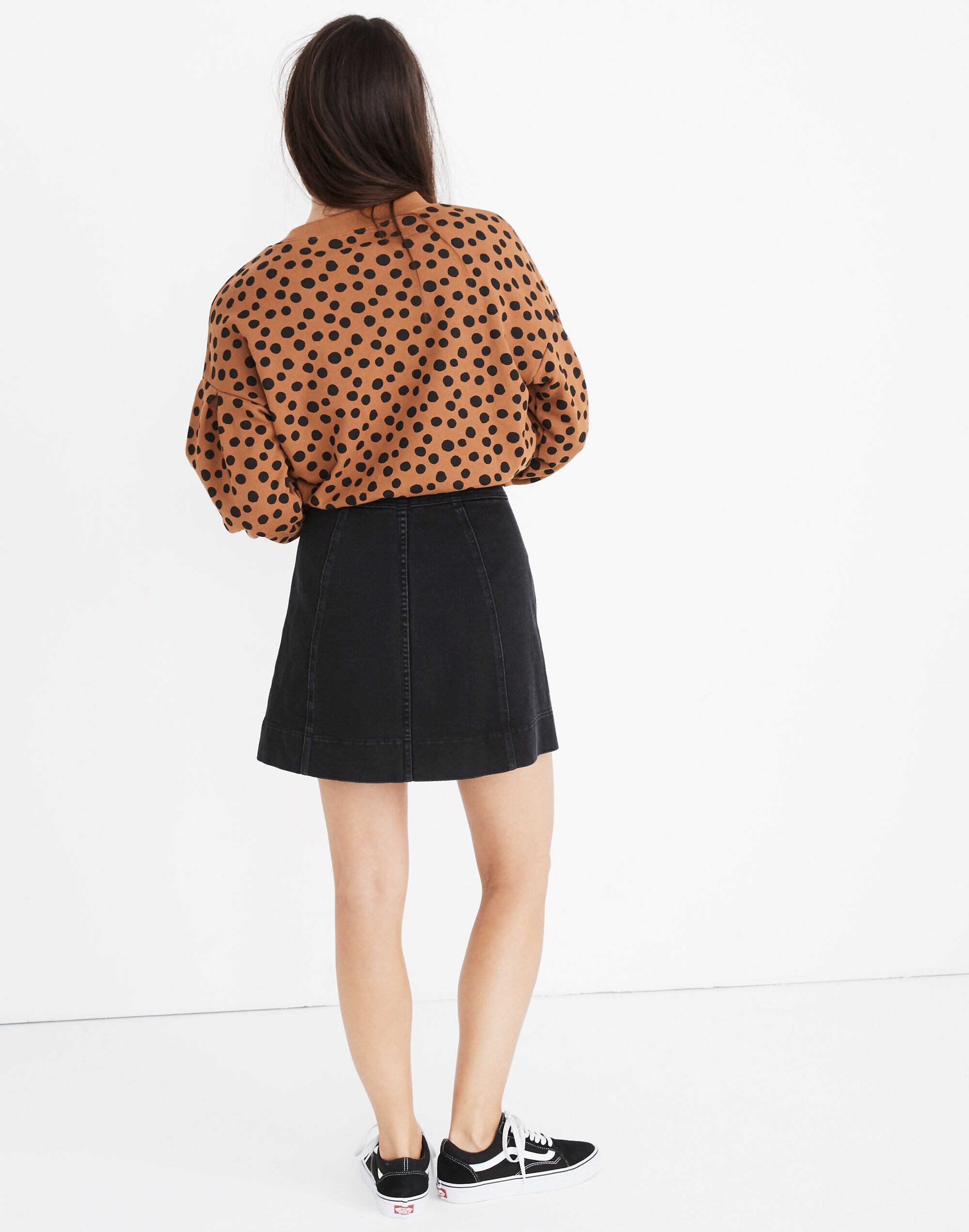 Metropolis Snap Jean Skirt in Rawley Black