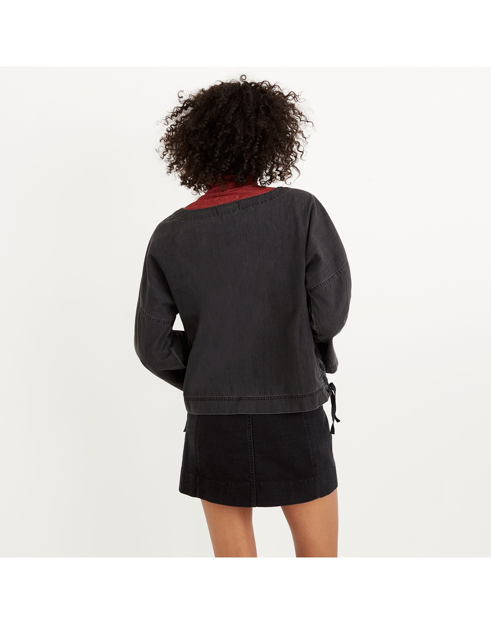 Denim Side-Lace Top in Sloan Black