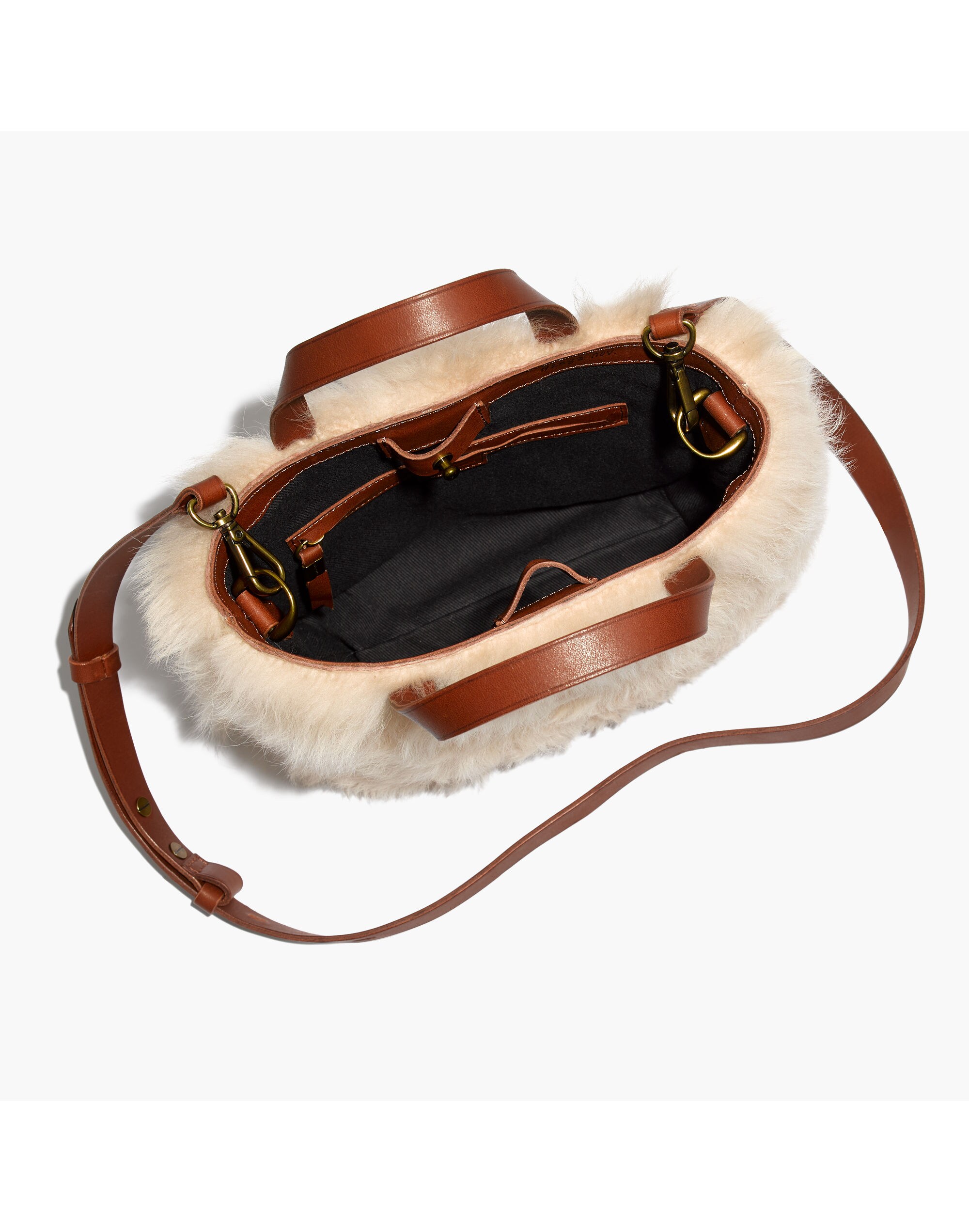 The Small Transport Crossbody in Shearling