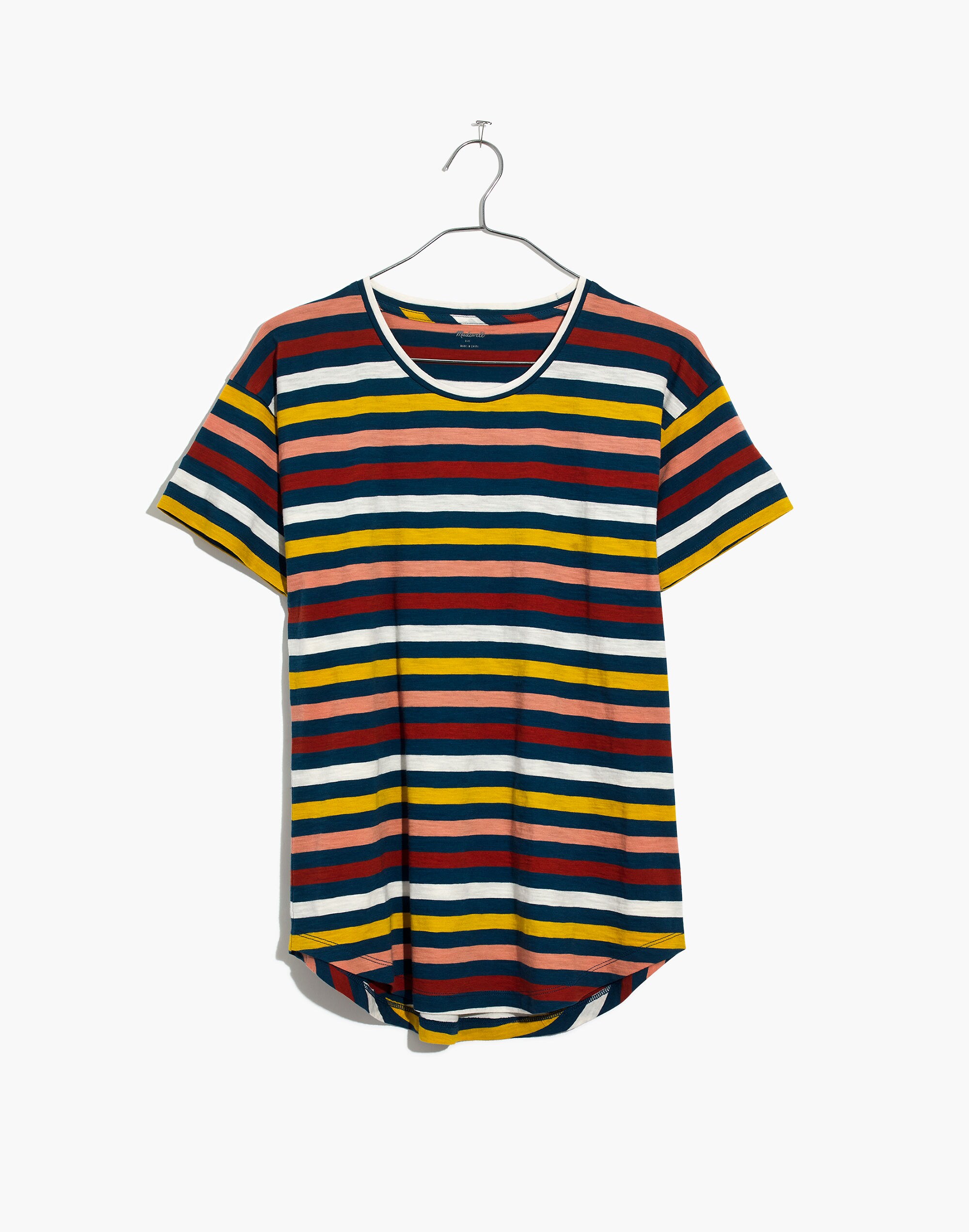 Whisper Cotton Crewneck Tee in Lennie Stripe