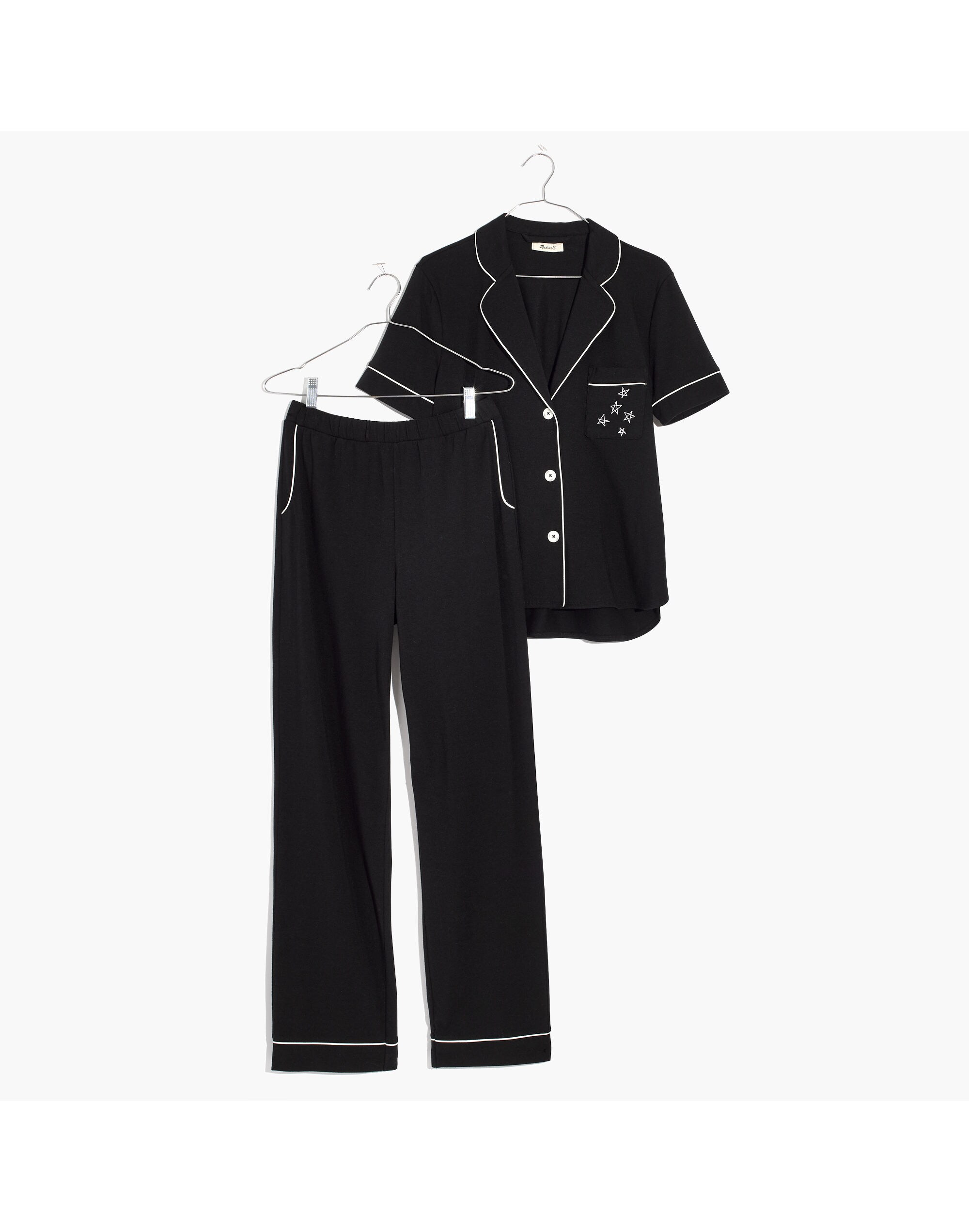 Embroidered Knit Bedtime Pajama Set