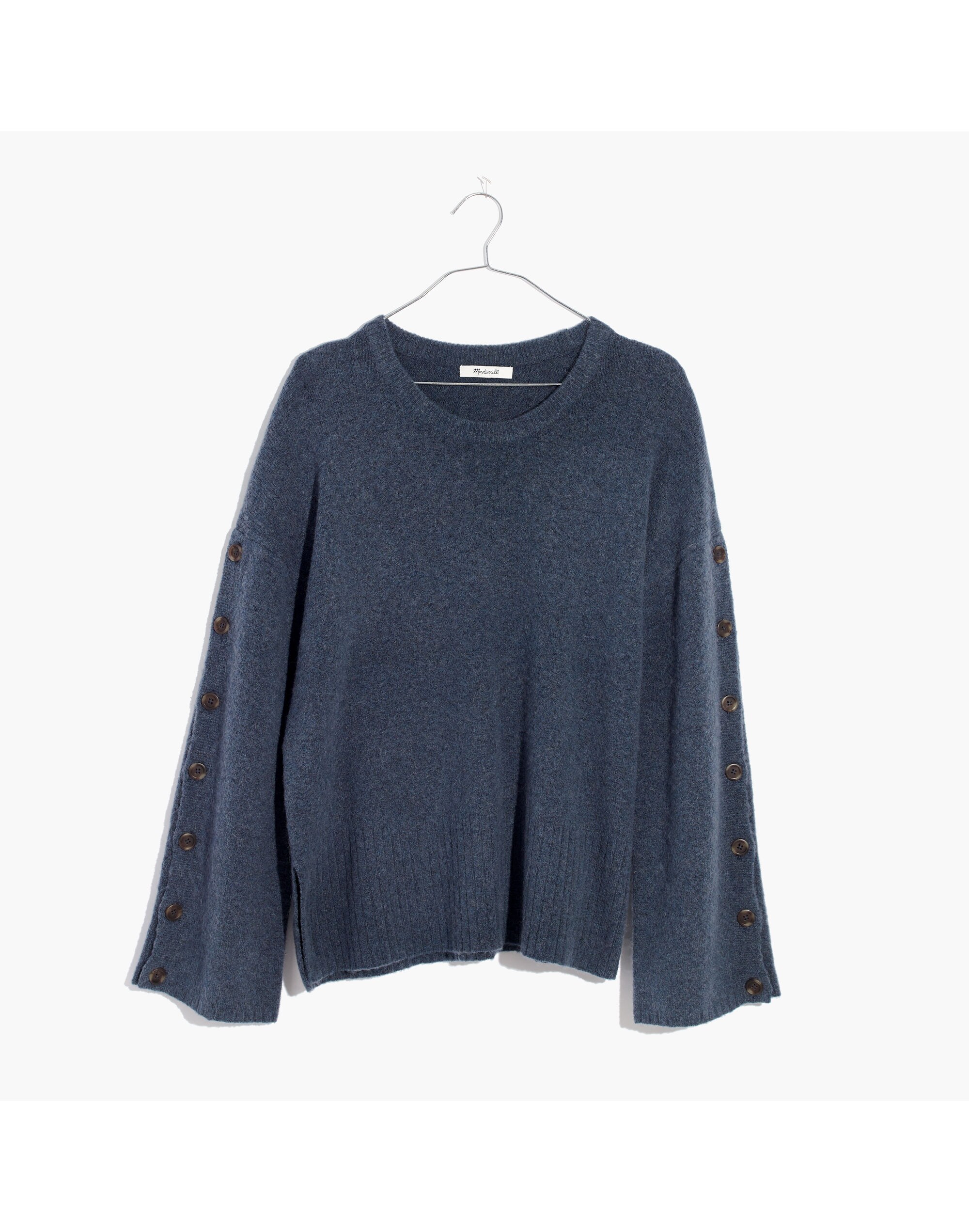 Button-Sleeve Pullover Sweater