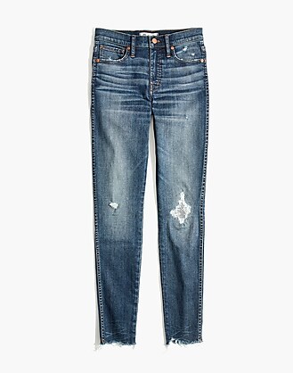  9&quot; High-Rise Skinny Jeans in Allegra Wash: Rip and Repair Edition