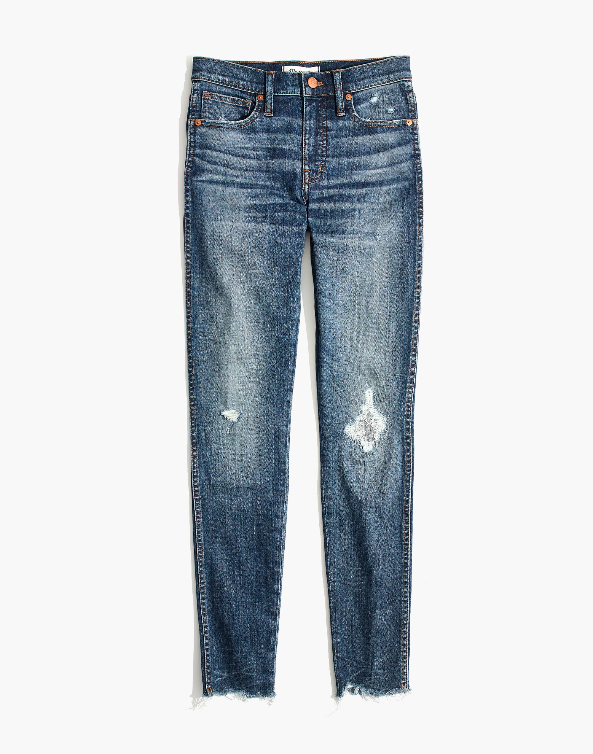 9" High-Rise Skinny Jeans in Allegra Wash: Rip and Repair Edition