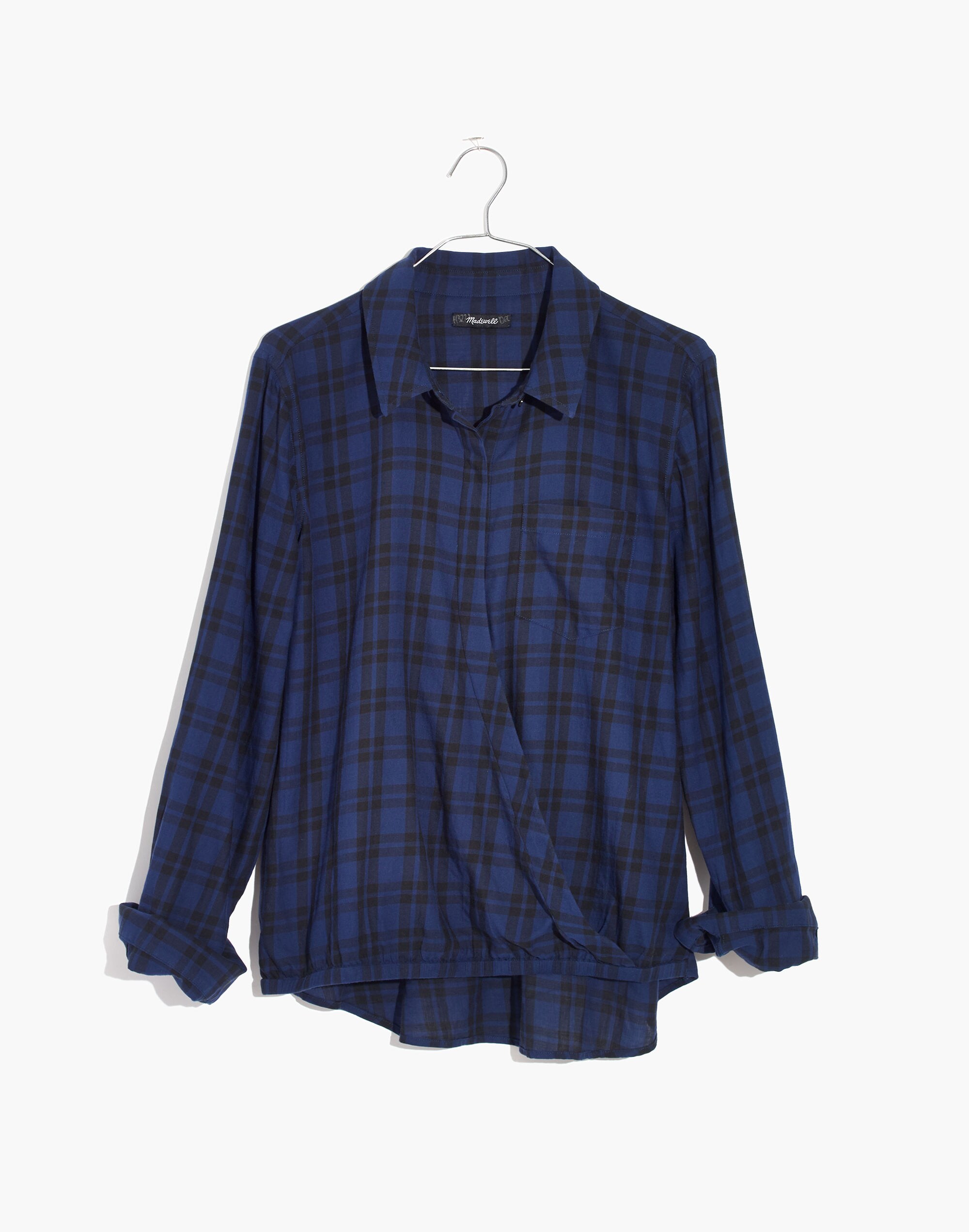 Wrap-Front Shirt in Arion Plaid