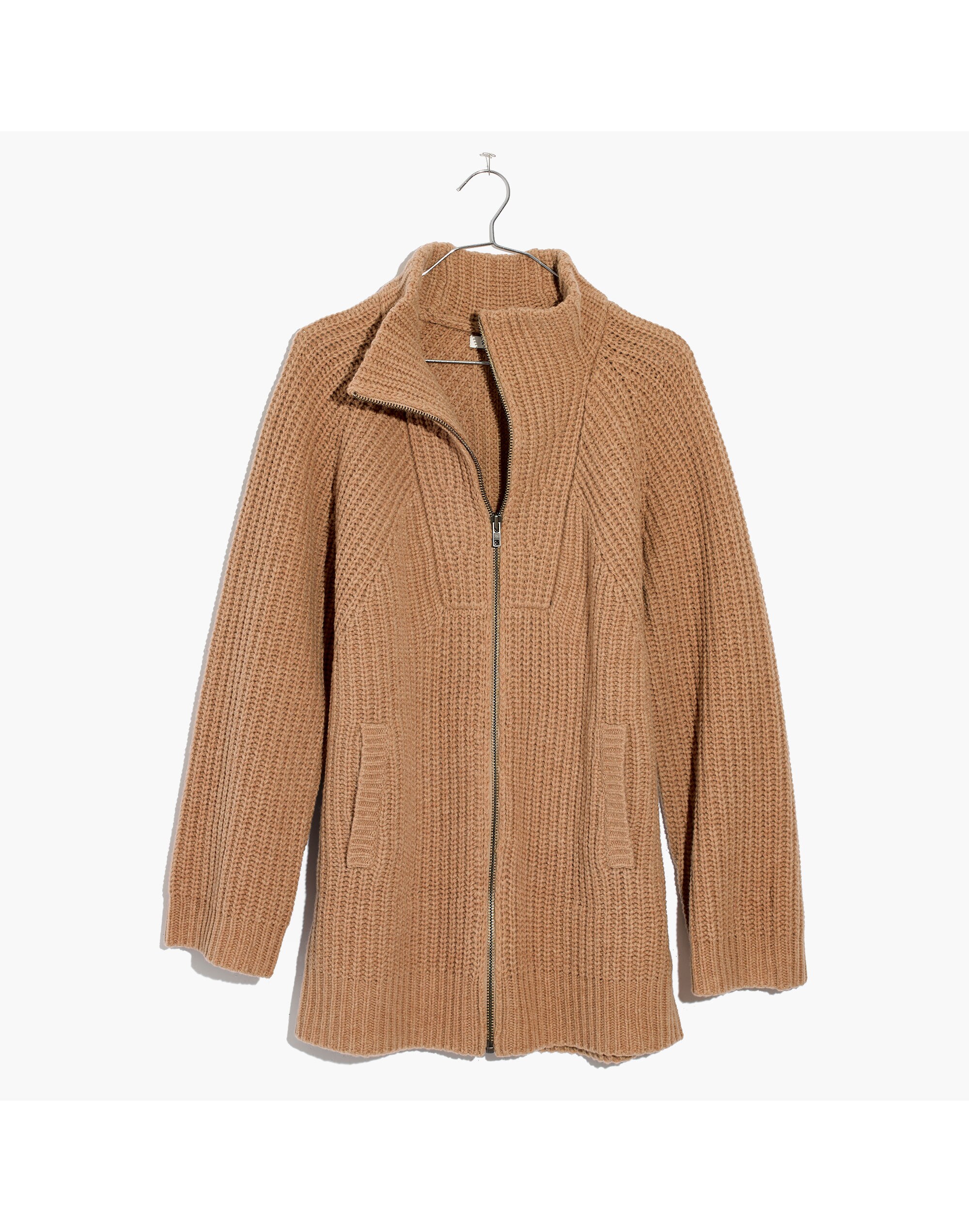 Ribbed Zip Cardigan Sweater
