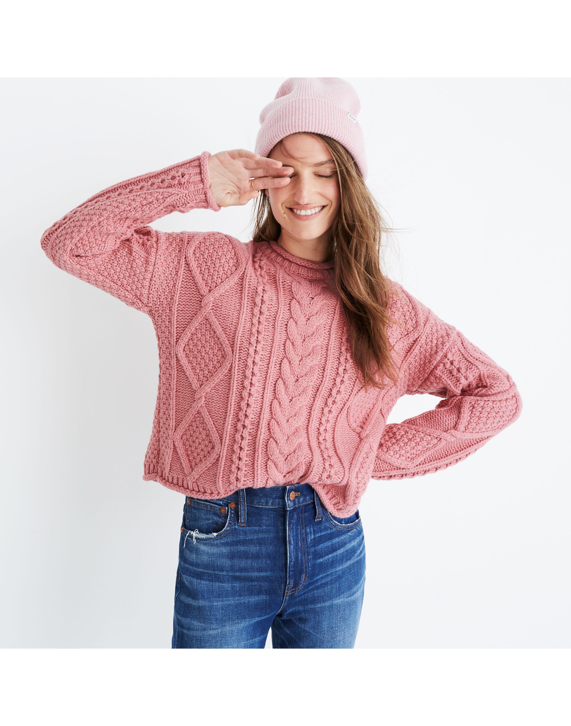 slope cableknit pullover sweater