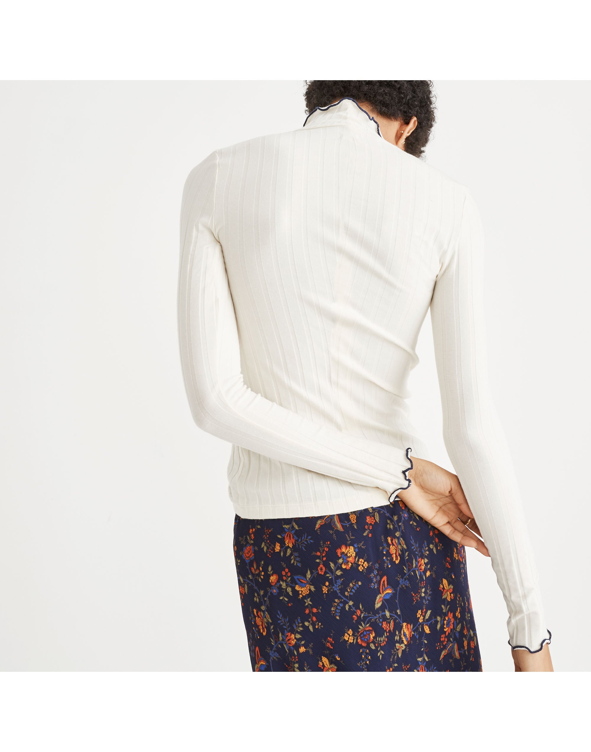 Ribbed Turtleneck Top