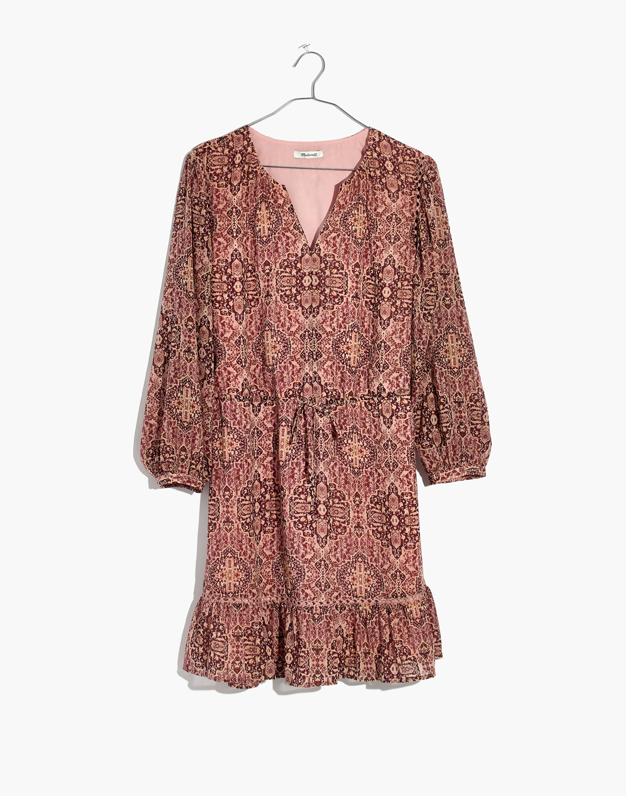 Drawstring Peasant Dress in Kaleidoscope Print