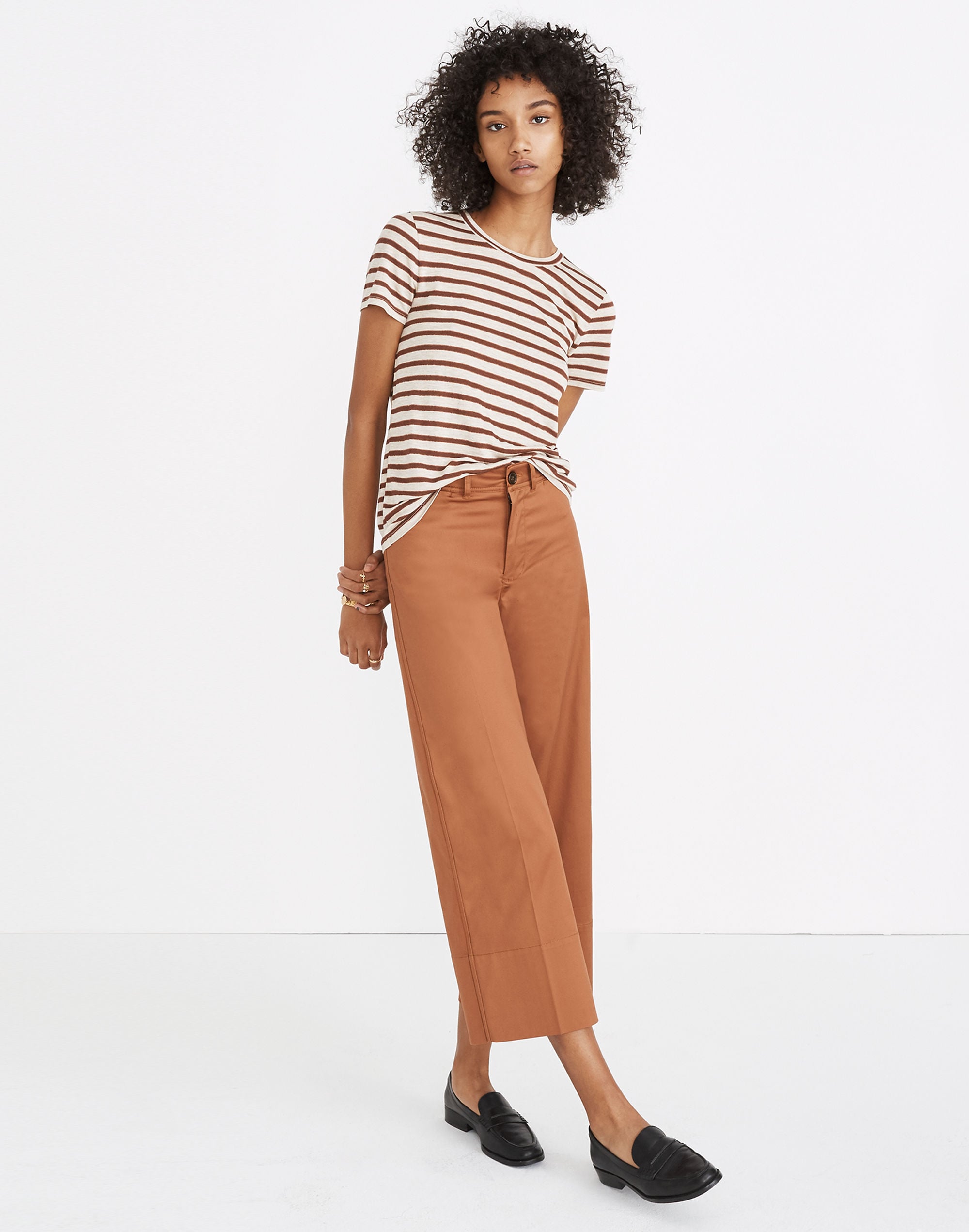 Metallic Stripe Crewneck Tee