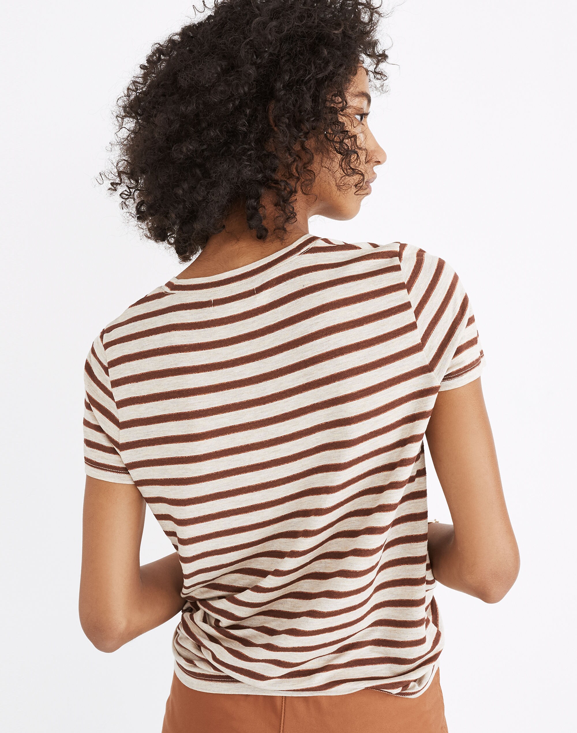 Metallic Stripe Crewneck Tee