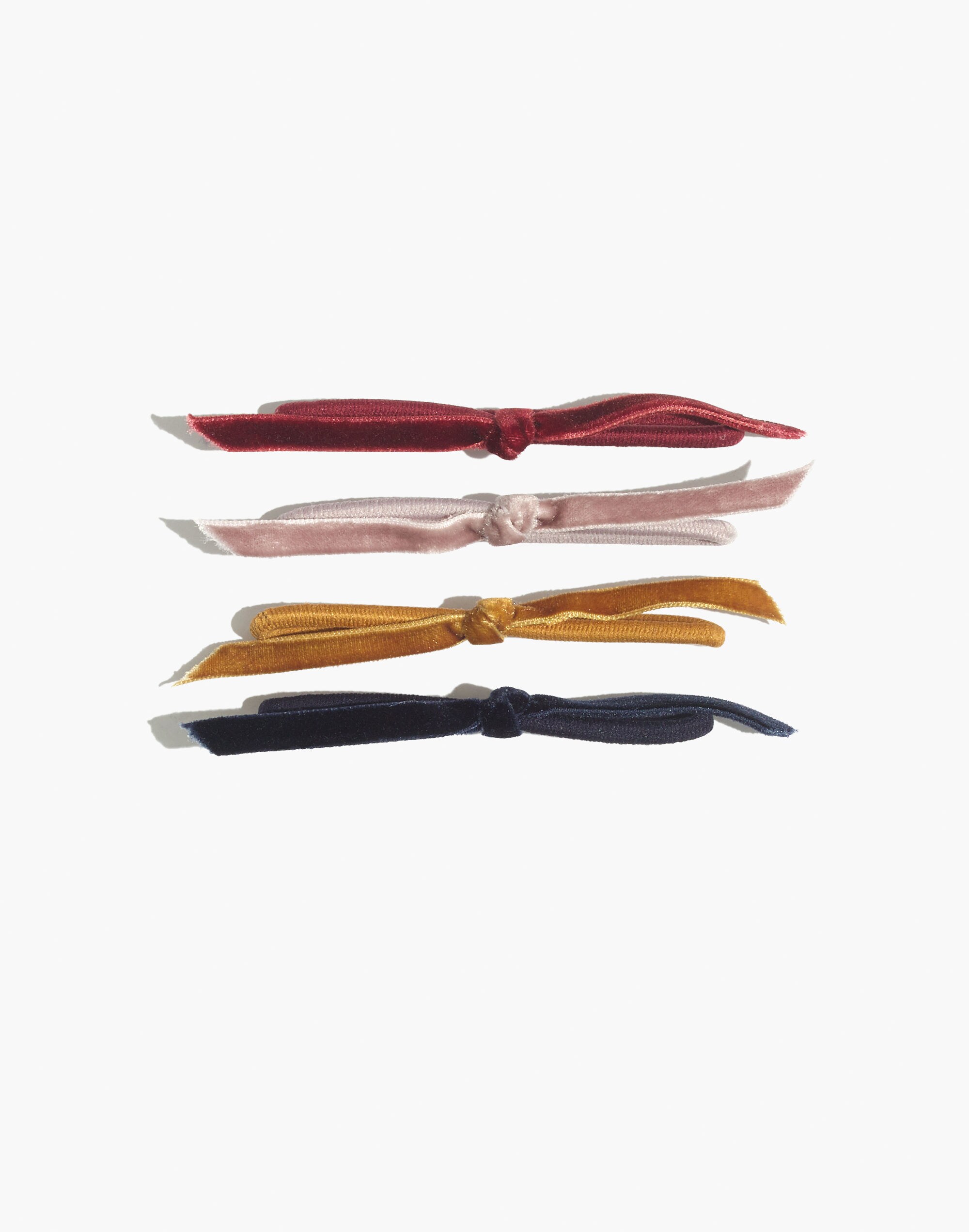 Four-Pack Knotted Velvet Hair Ties