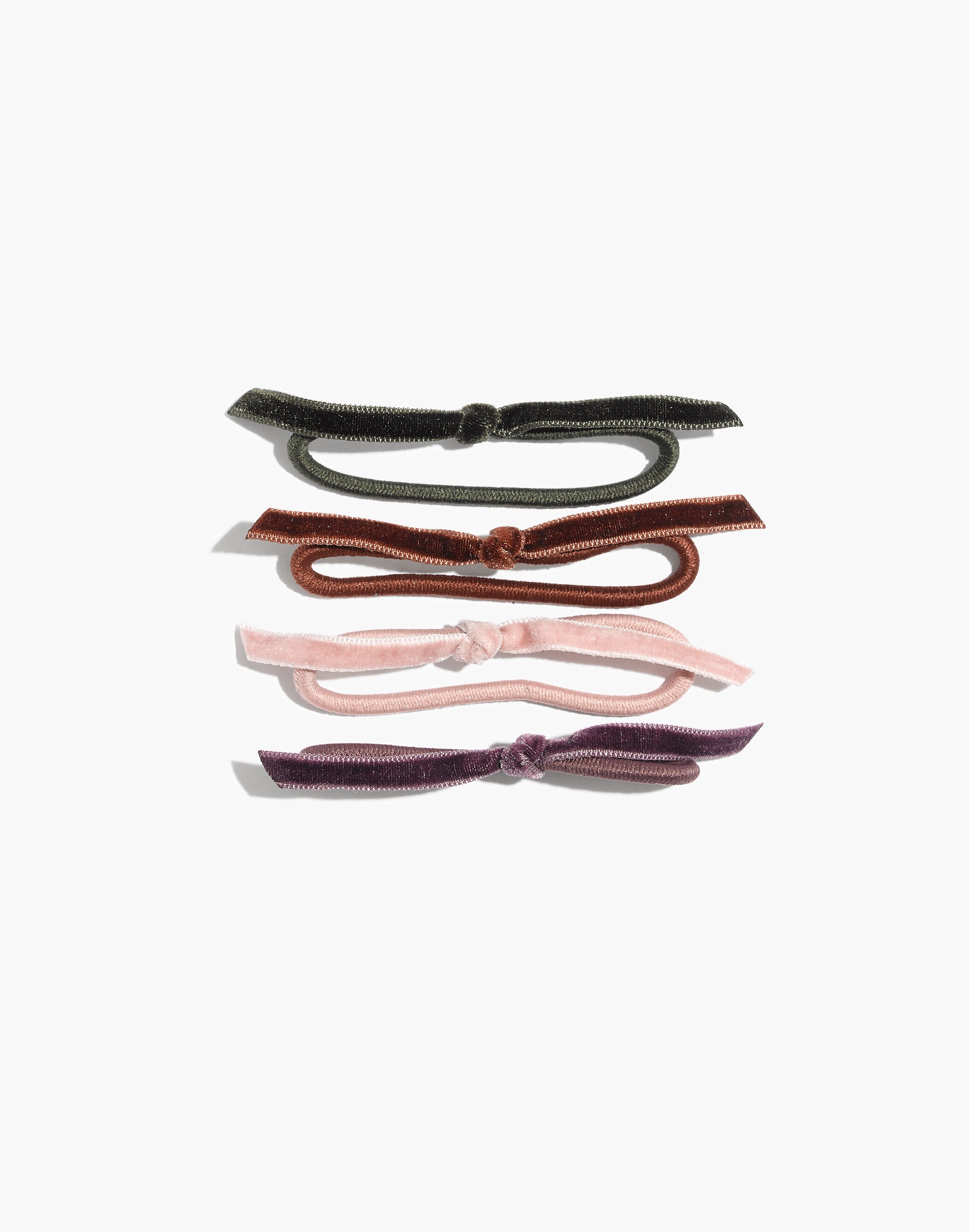 Four-Pack Knotted Velvet Hair Ties