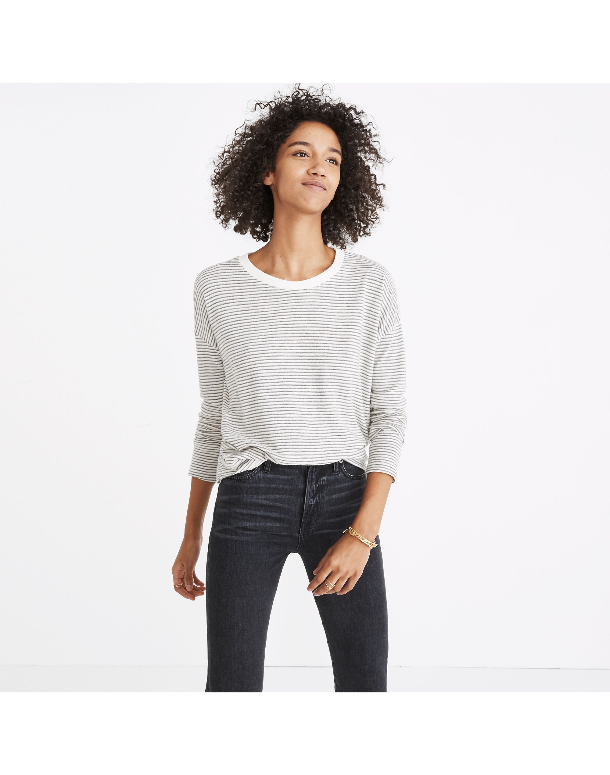 Rivet &amp; Thread Long-Sleeve Ex-Boyfriend Tee in Stripe