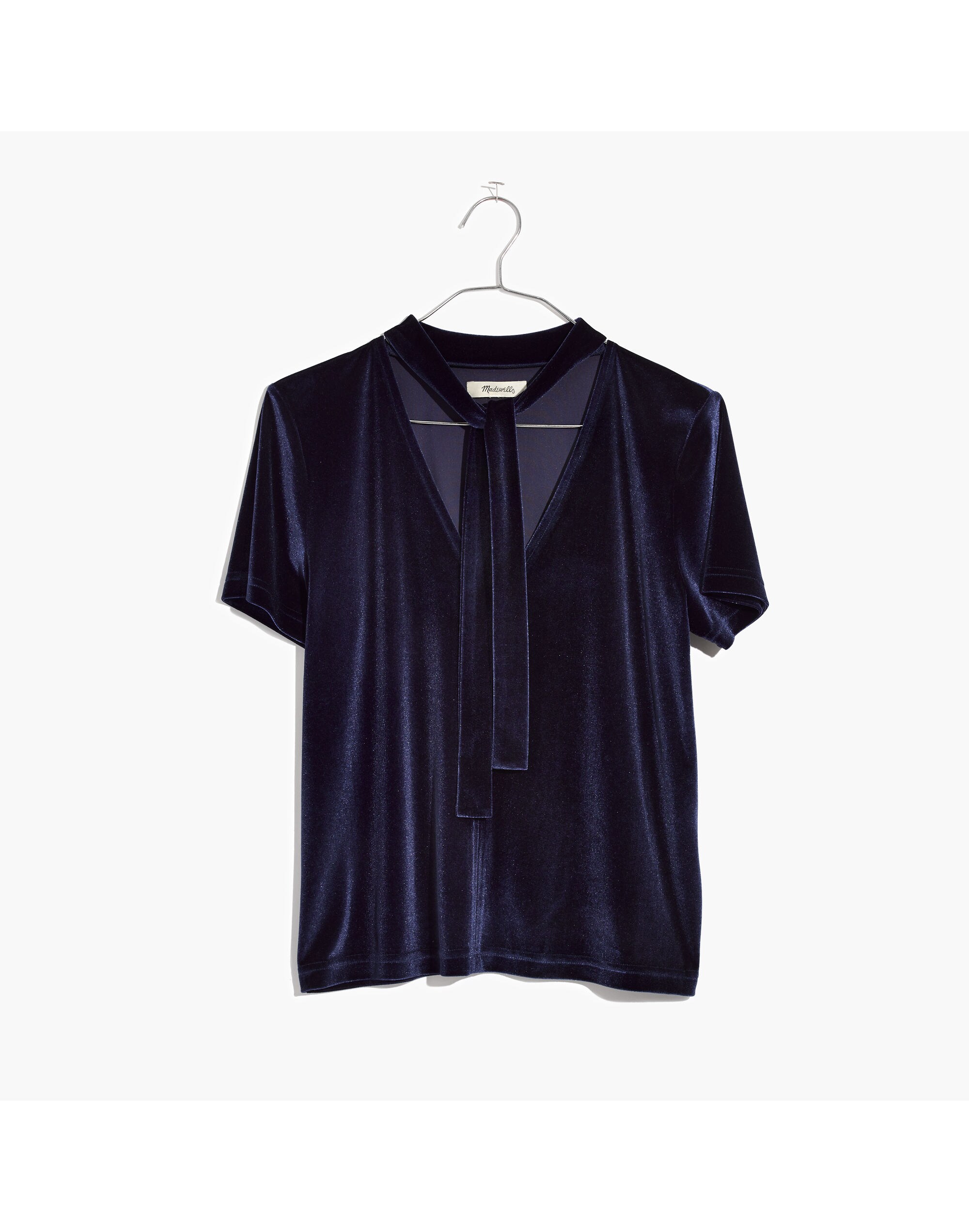 Velvet Tie-Neck Top