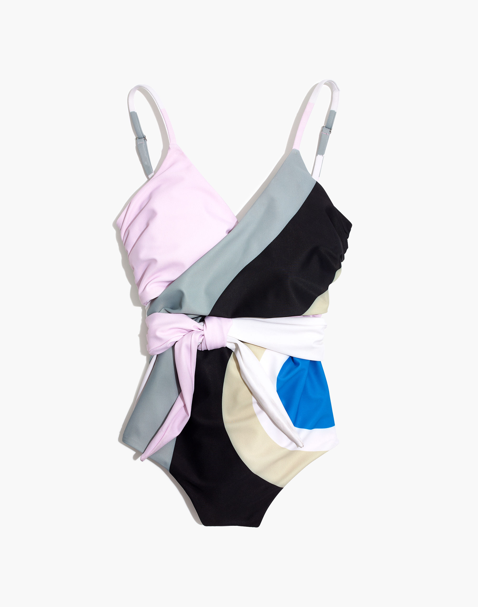 Mara Hoffman® Isolde Single-Shoulder One-Piece Swimsuit Juniper Pastel