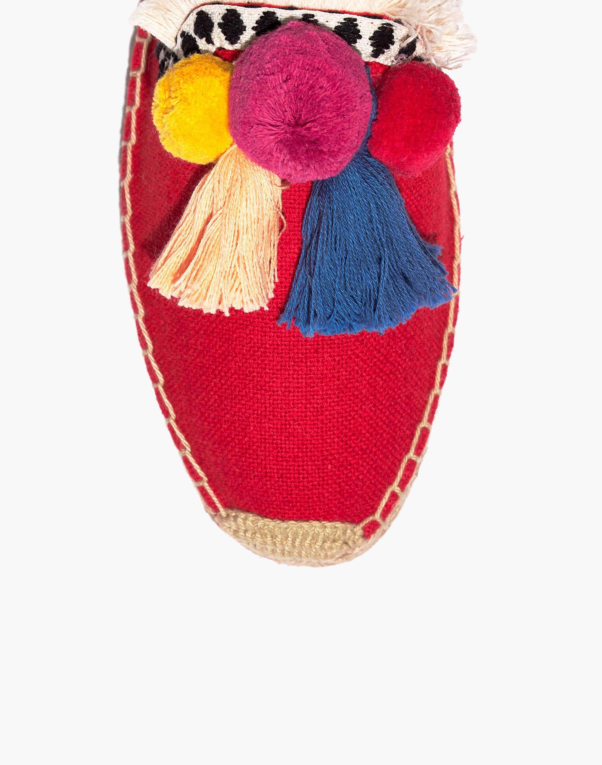 Soludos&reg; Frayed-Edge Pom-Pom Mules