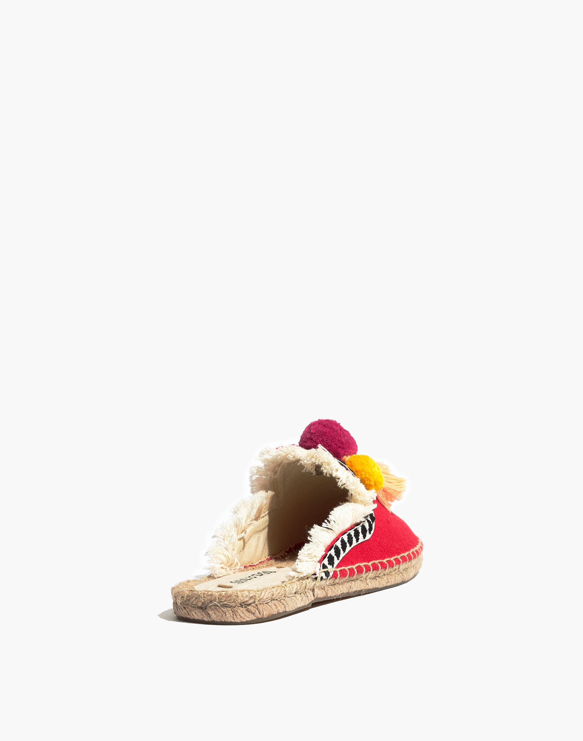 Soludos&reg; Frayed-Edge Pom-Pom Mules