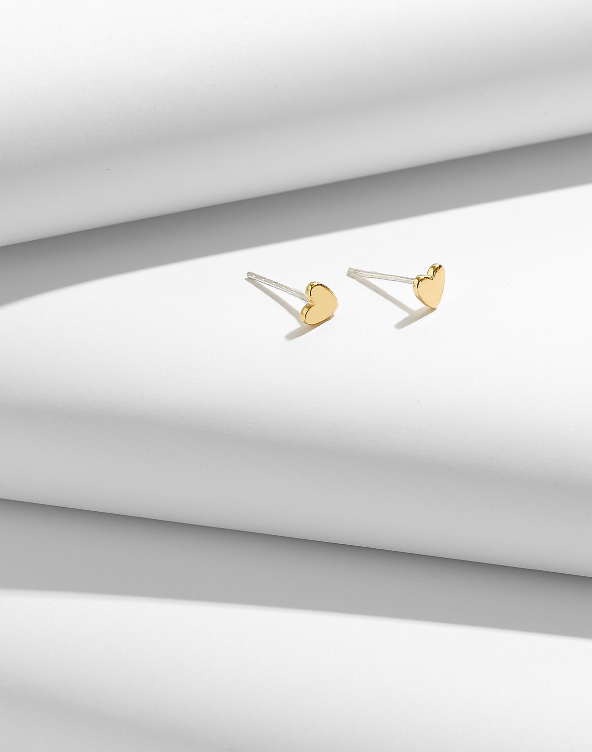 Demi-Fine Heart Stud Earrings