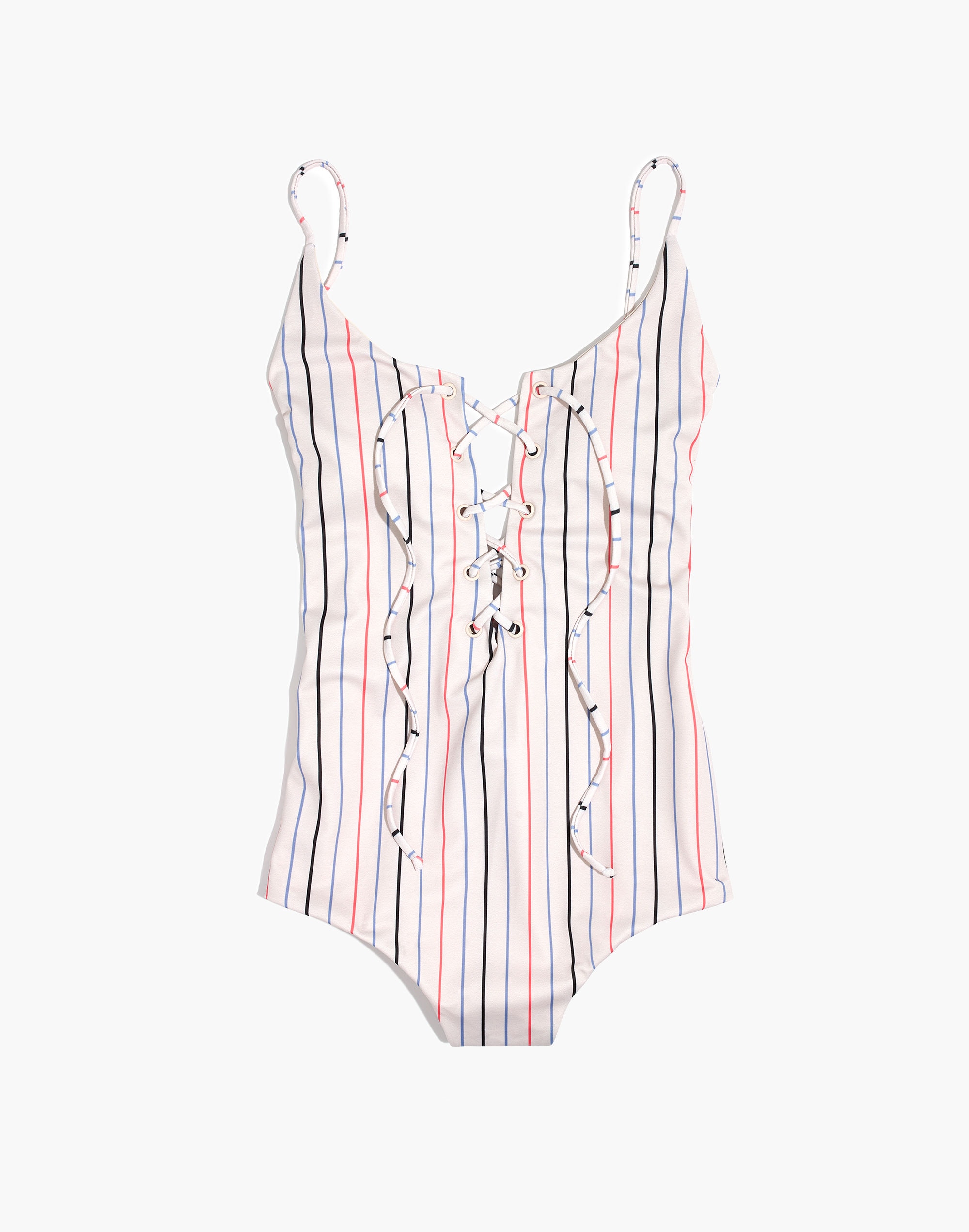 Tavik&reg; Monahan Lace-Up One-Piece Swimsuit in Horizon Stripe