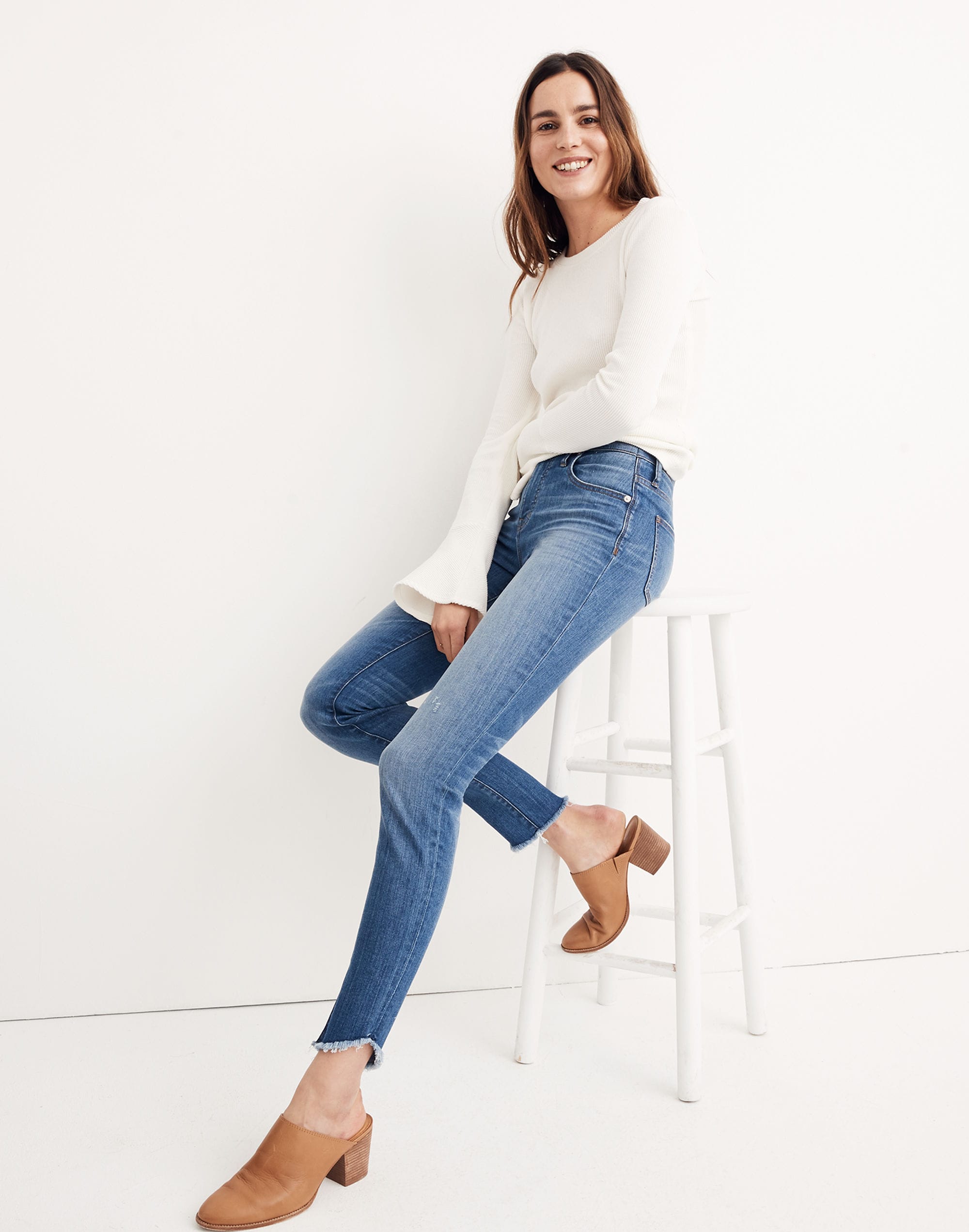 Short 10" High-Rise Skinny Jeans: Tulip-Hem Edition