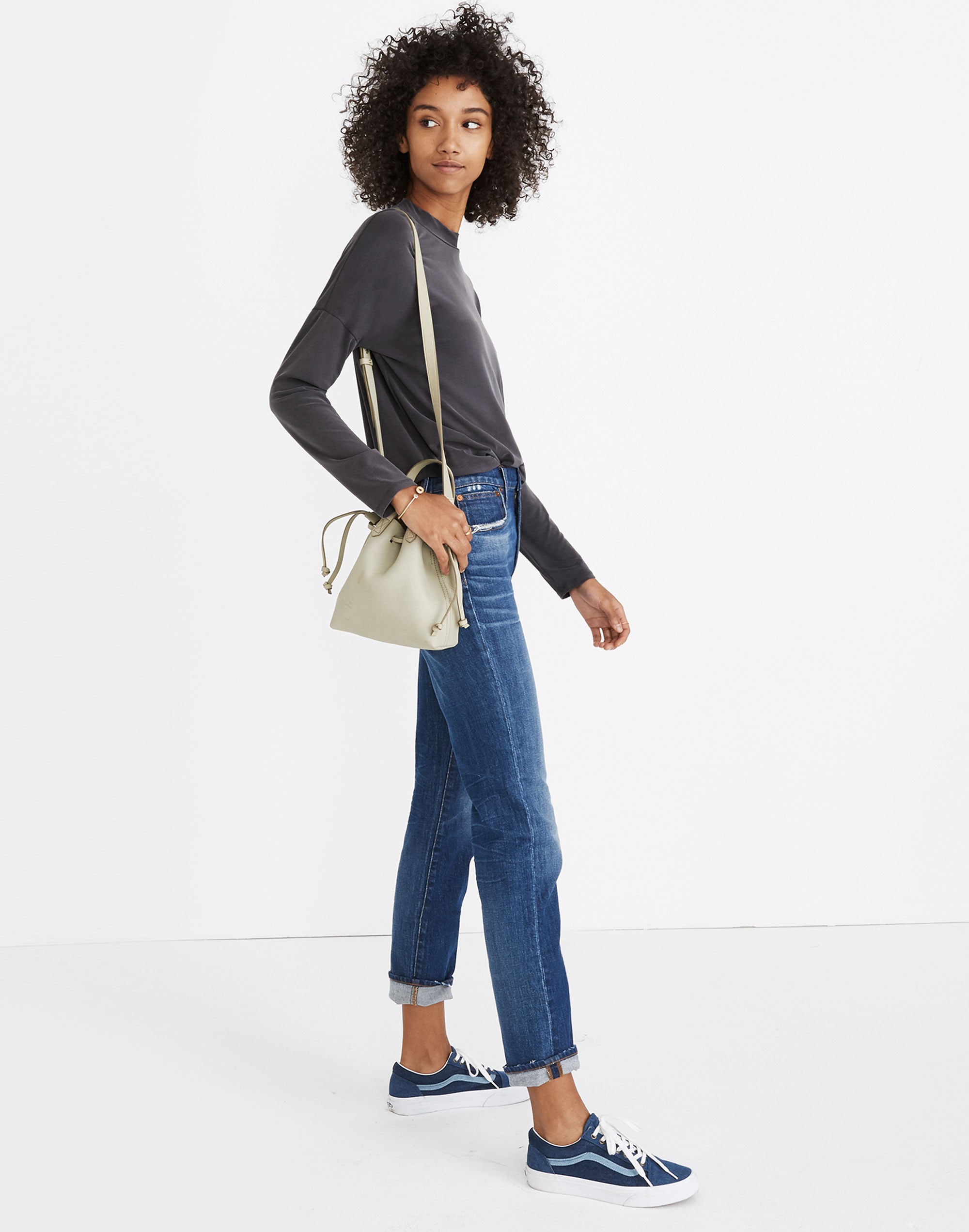 Sandwashed Mockneck Top