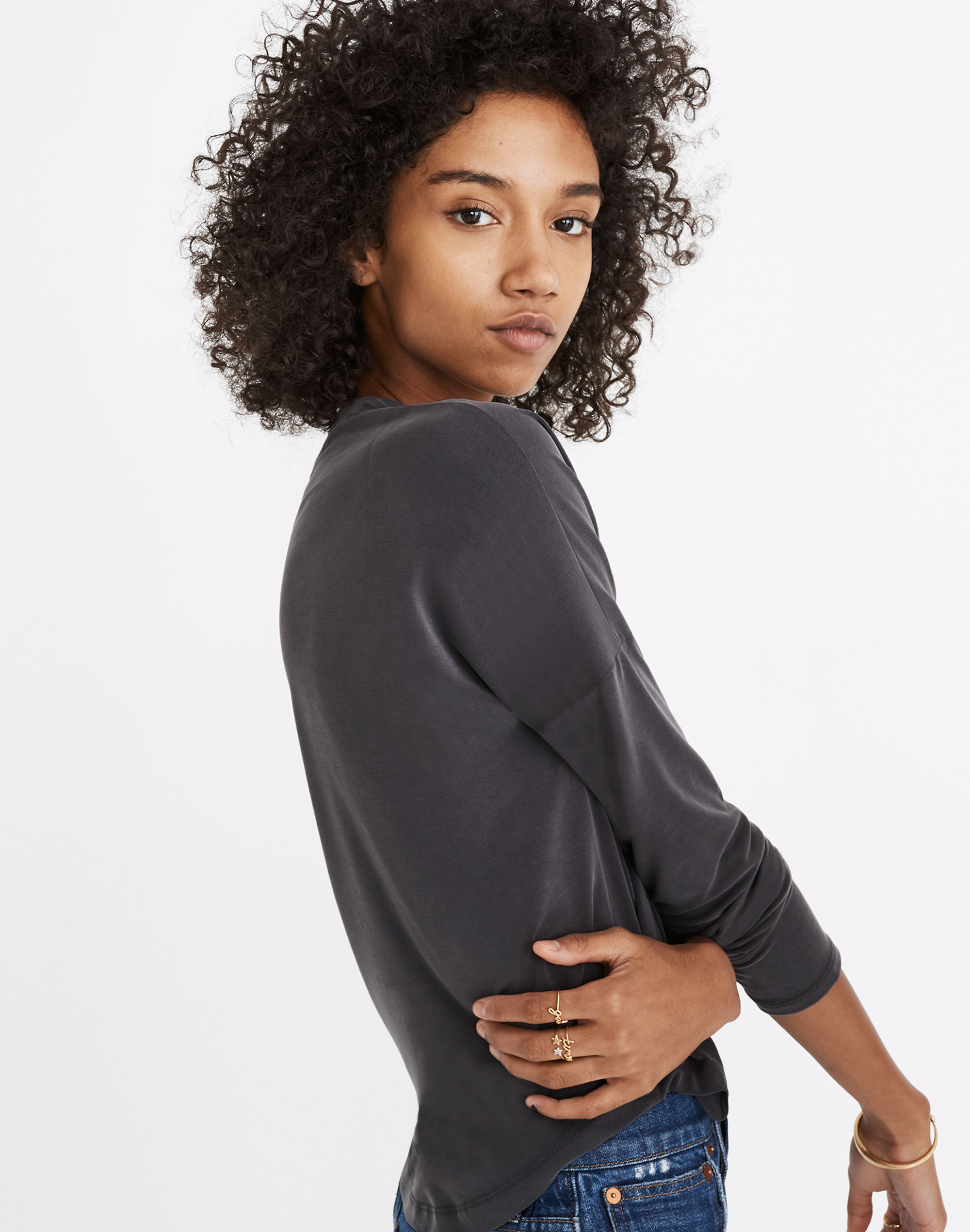 Sandwashed Mockneck Top