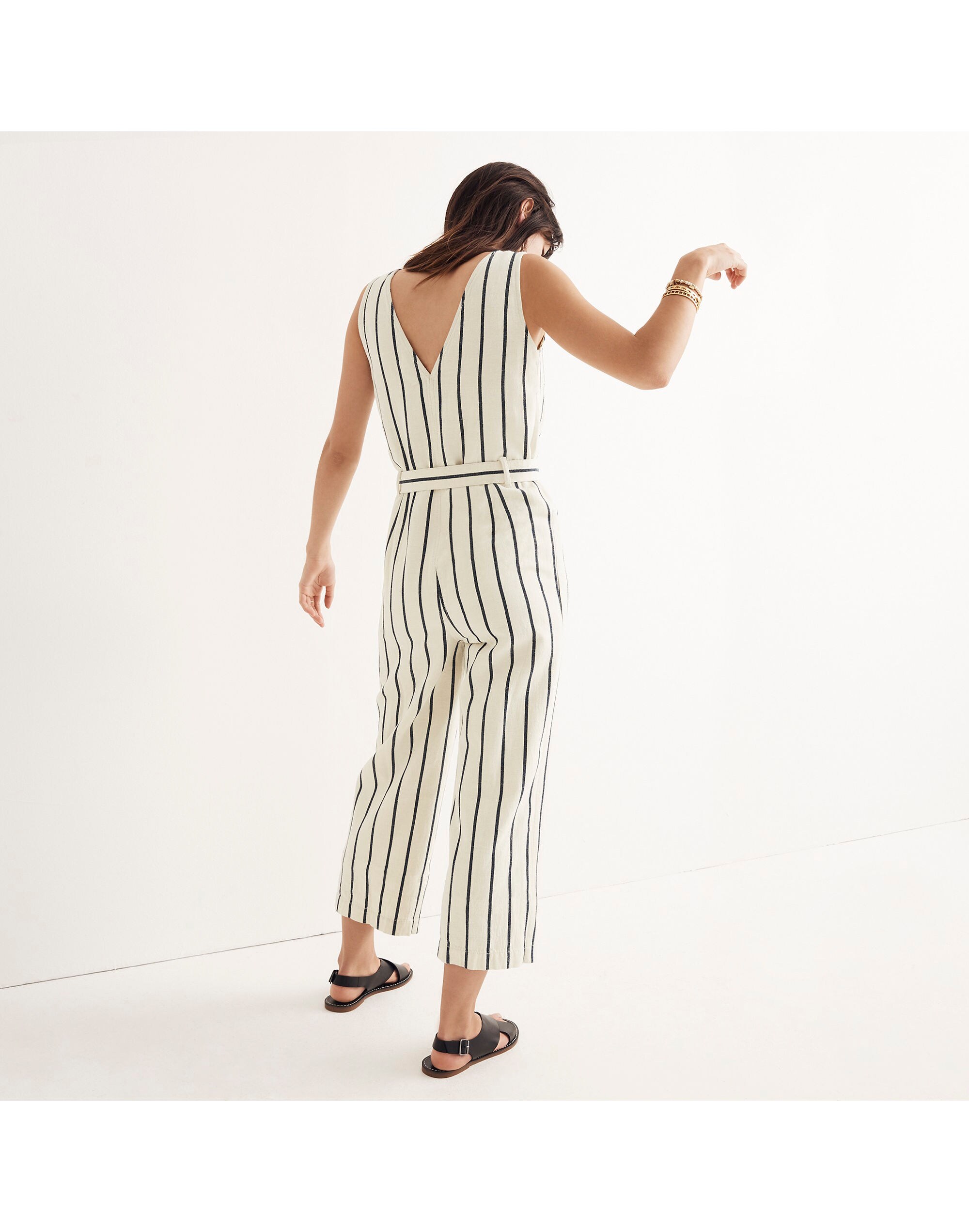 Striped Pull-On Jumpsuit