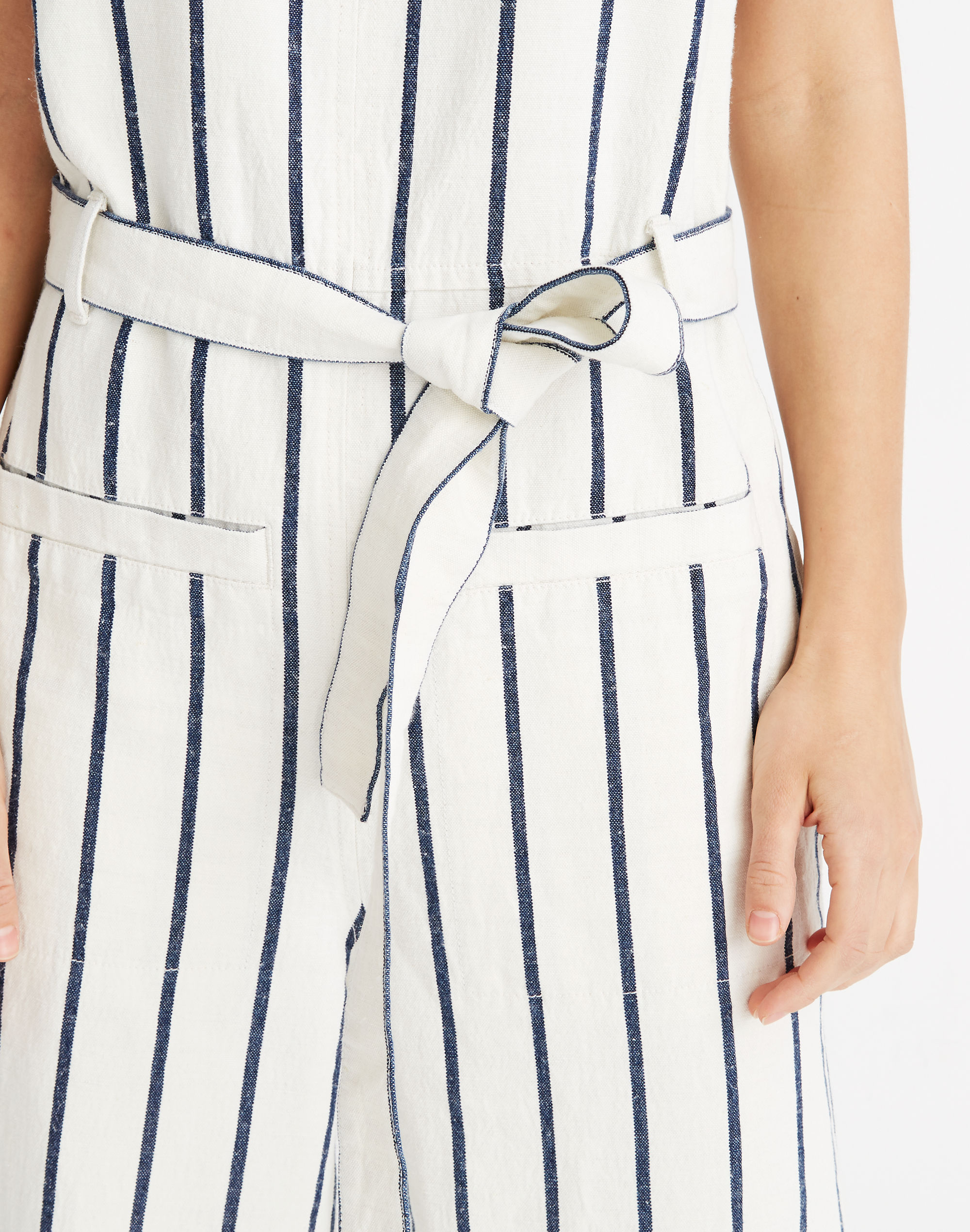 Striped Pull-On Jumpsuit