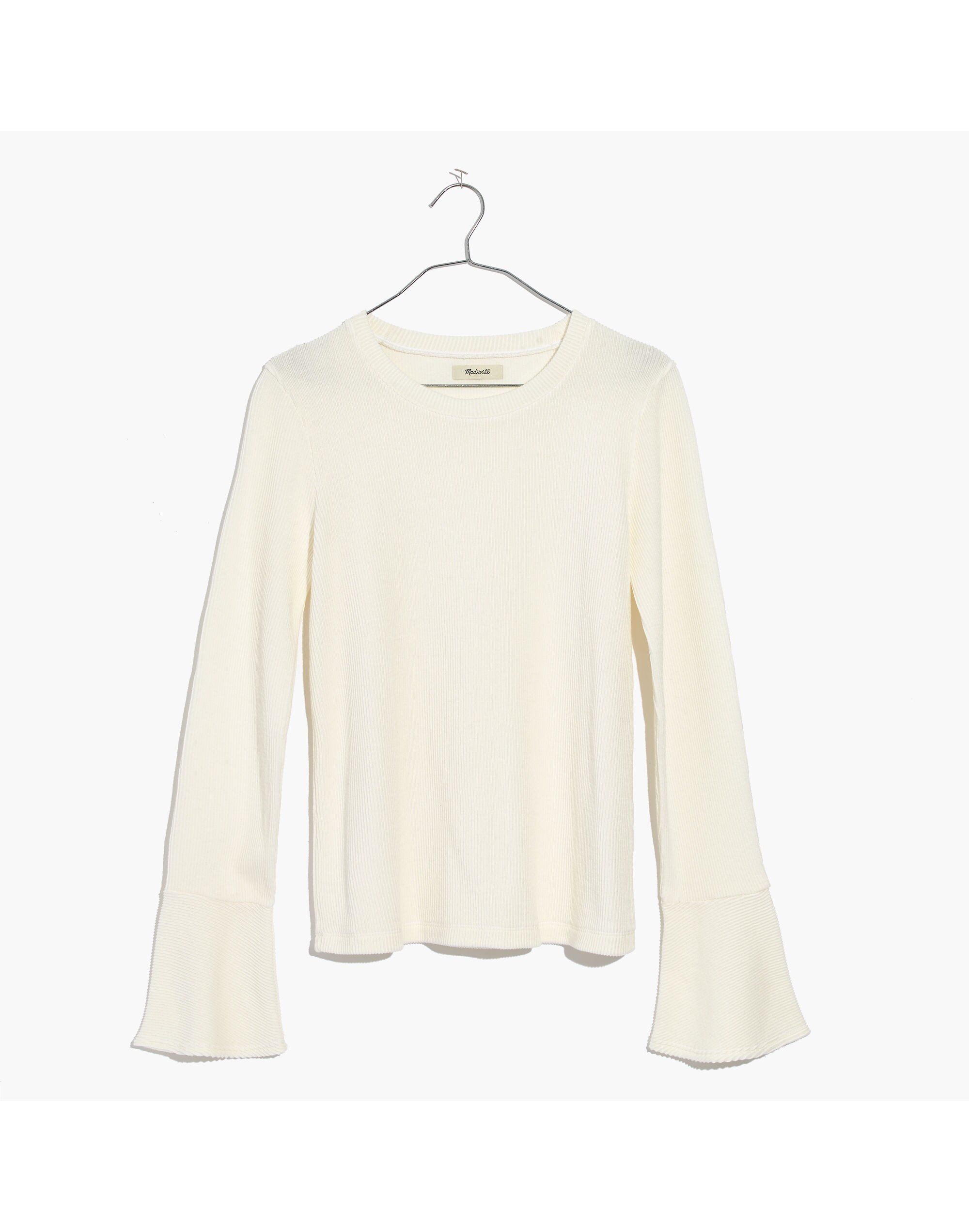 Ruffle-Cuff Ribbed Top