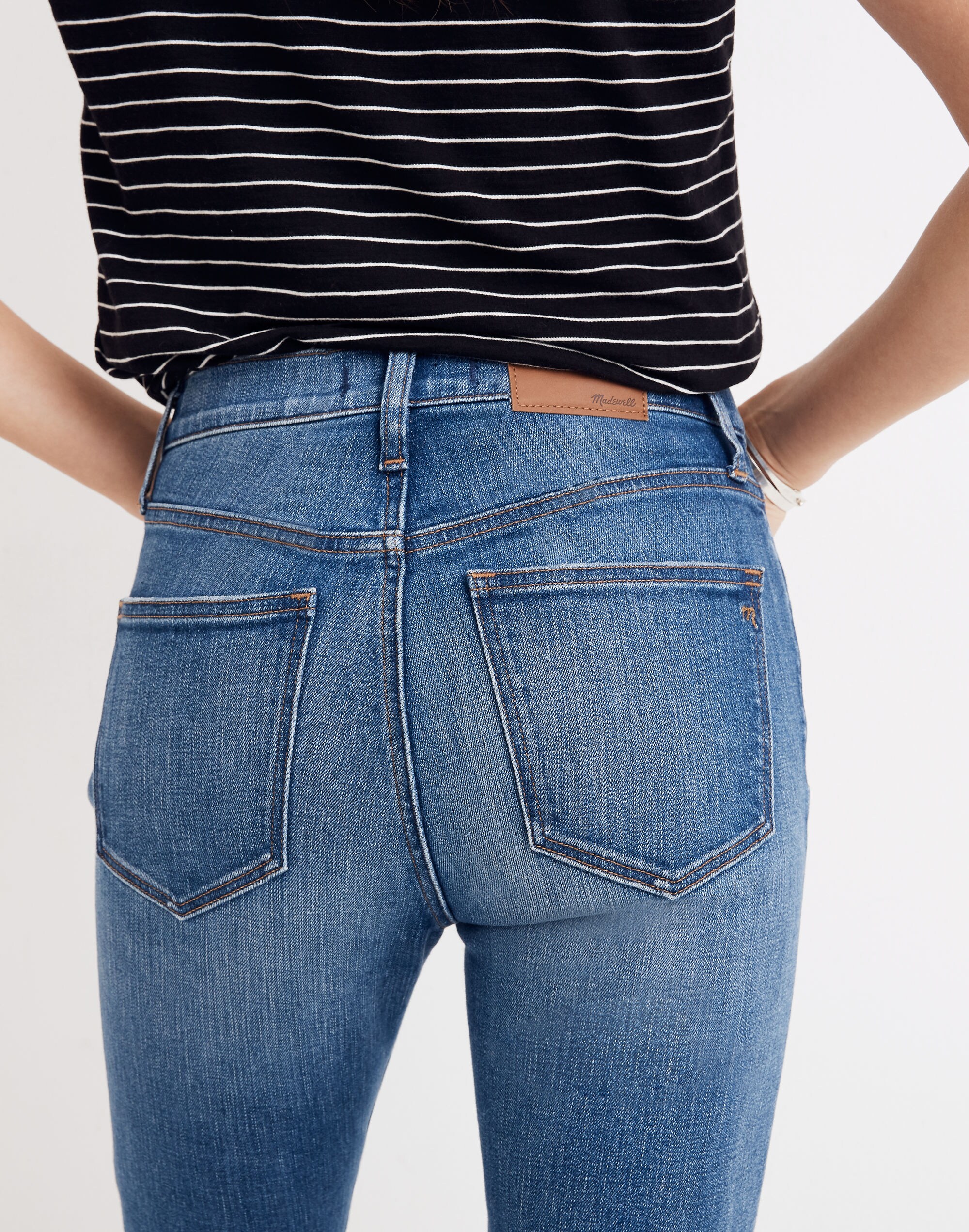 9" High-Rise Skinny Crop Jeans: Destructed-Hem Edition