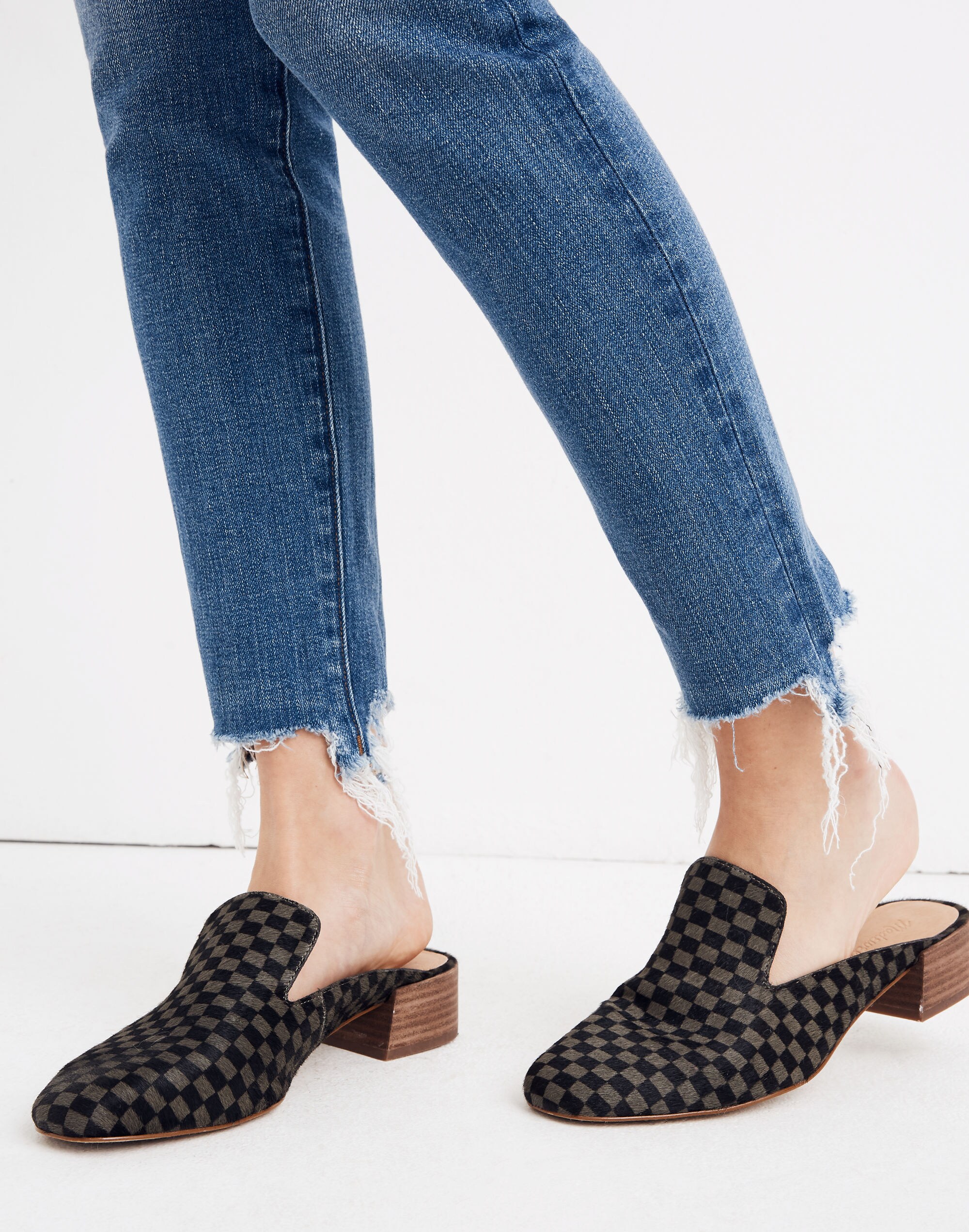 9" High-Rise Skinny Crop Jeans: Destructed-Hem Edition