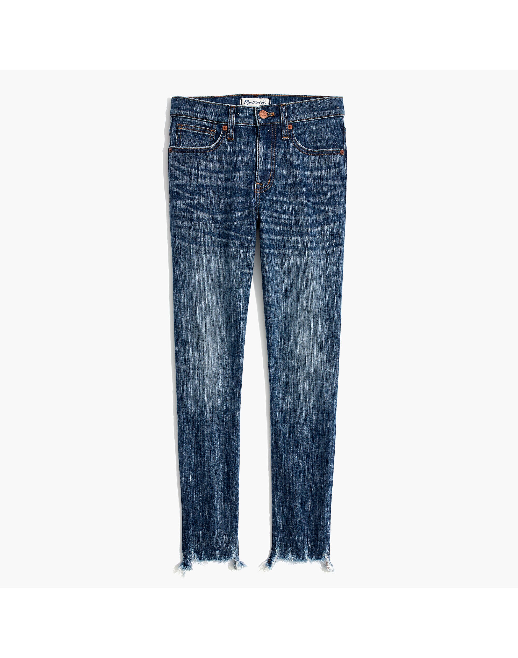 9" High-Rise Skinny Crop Jeans: Destructed-Hem Edition