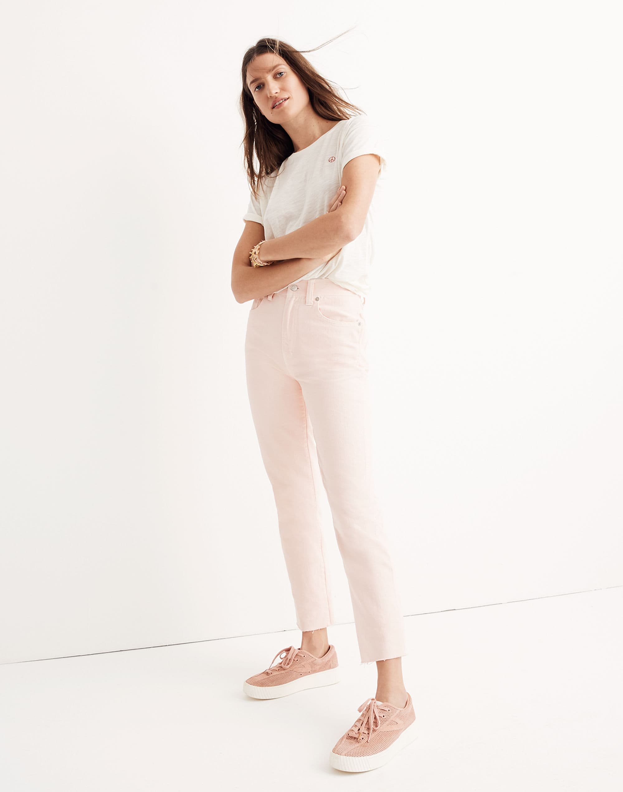 garment-dyed straight-leg jeans