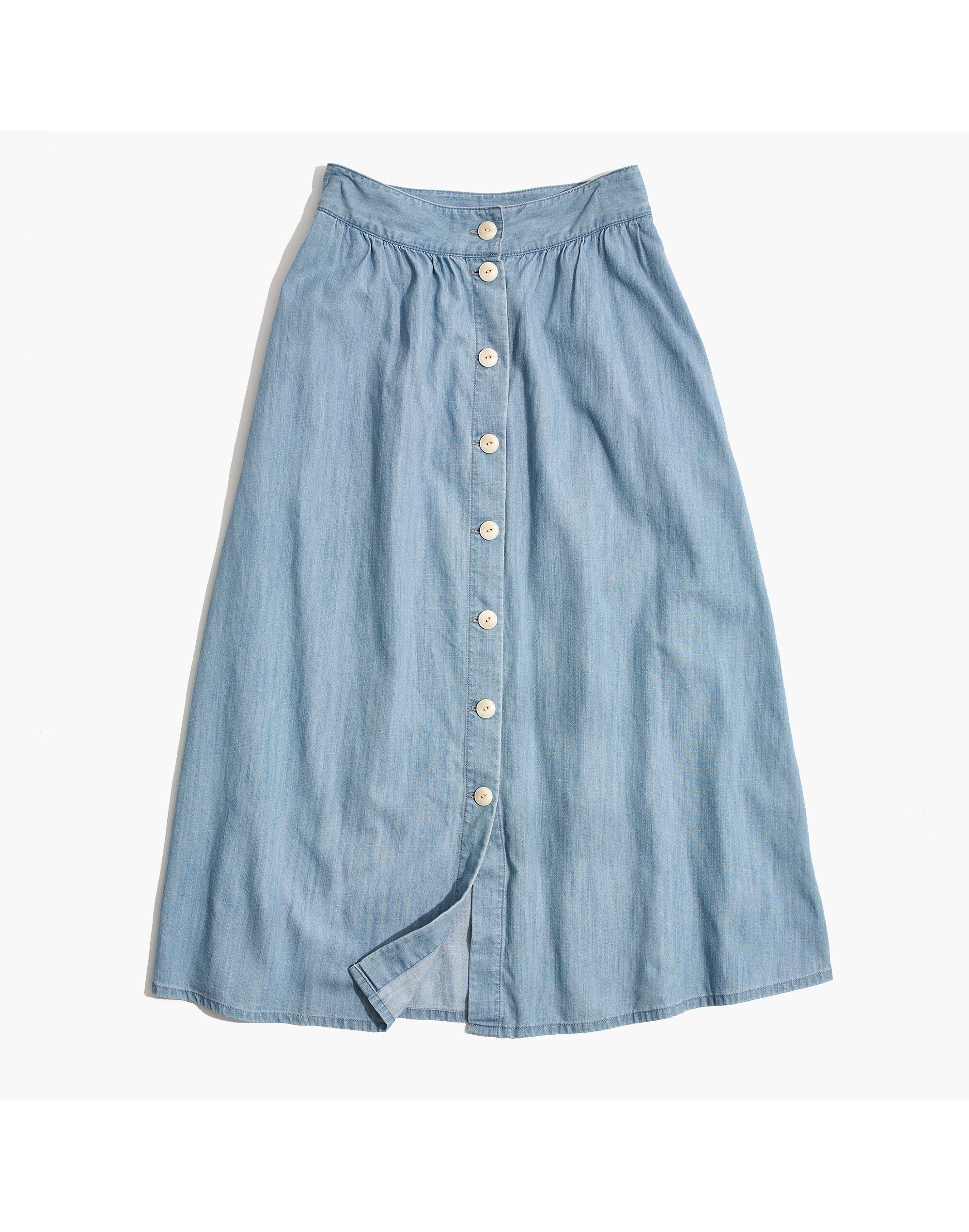 Palisade Button-Front Midi Skirt in Indigo