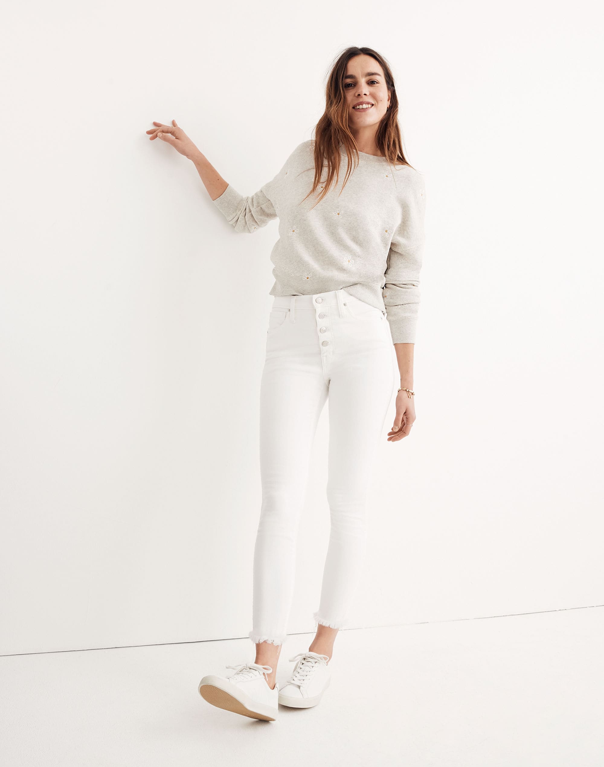 "10"" High-Rise Skinny Crop Jeans: Button-Front Edition"