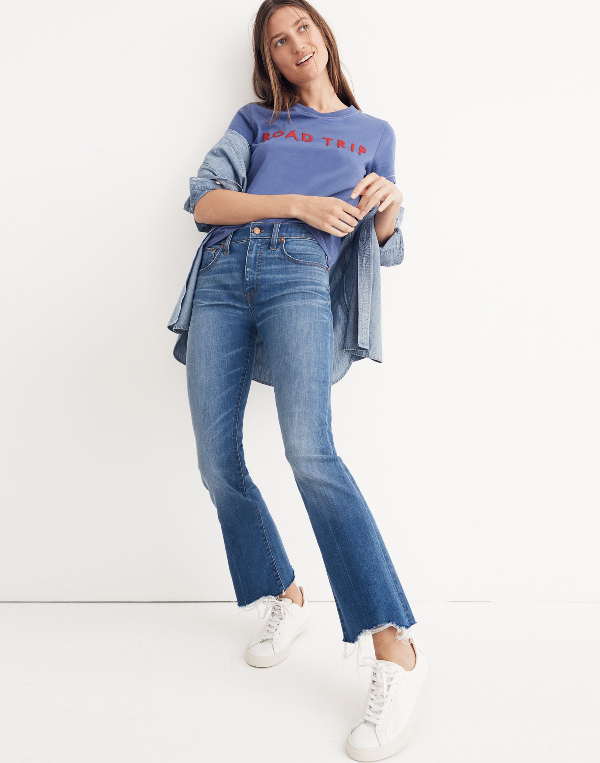 Cali Demi-Boot Jeans: Destructed-Hem Edition