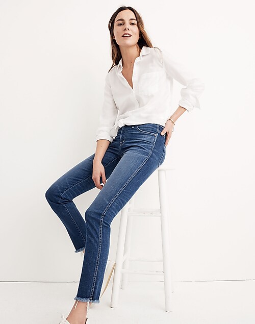 Women's Slim Straight Jeans: Raw-Hem Edition
