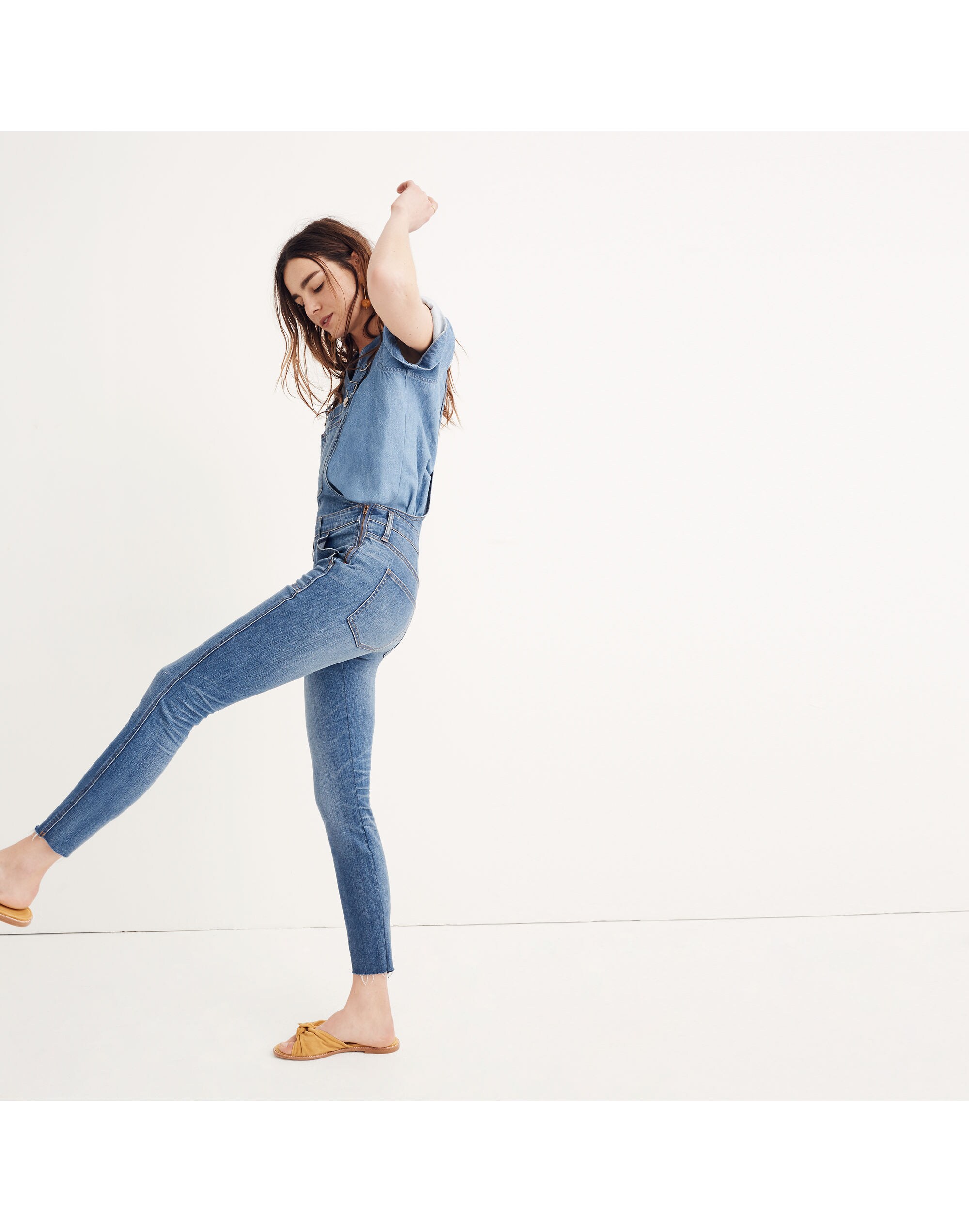 Skinny Overalls in Kemp Wash in null image 5