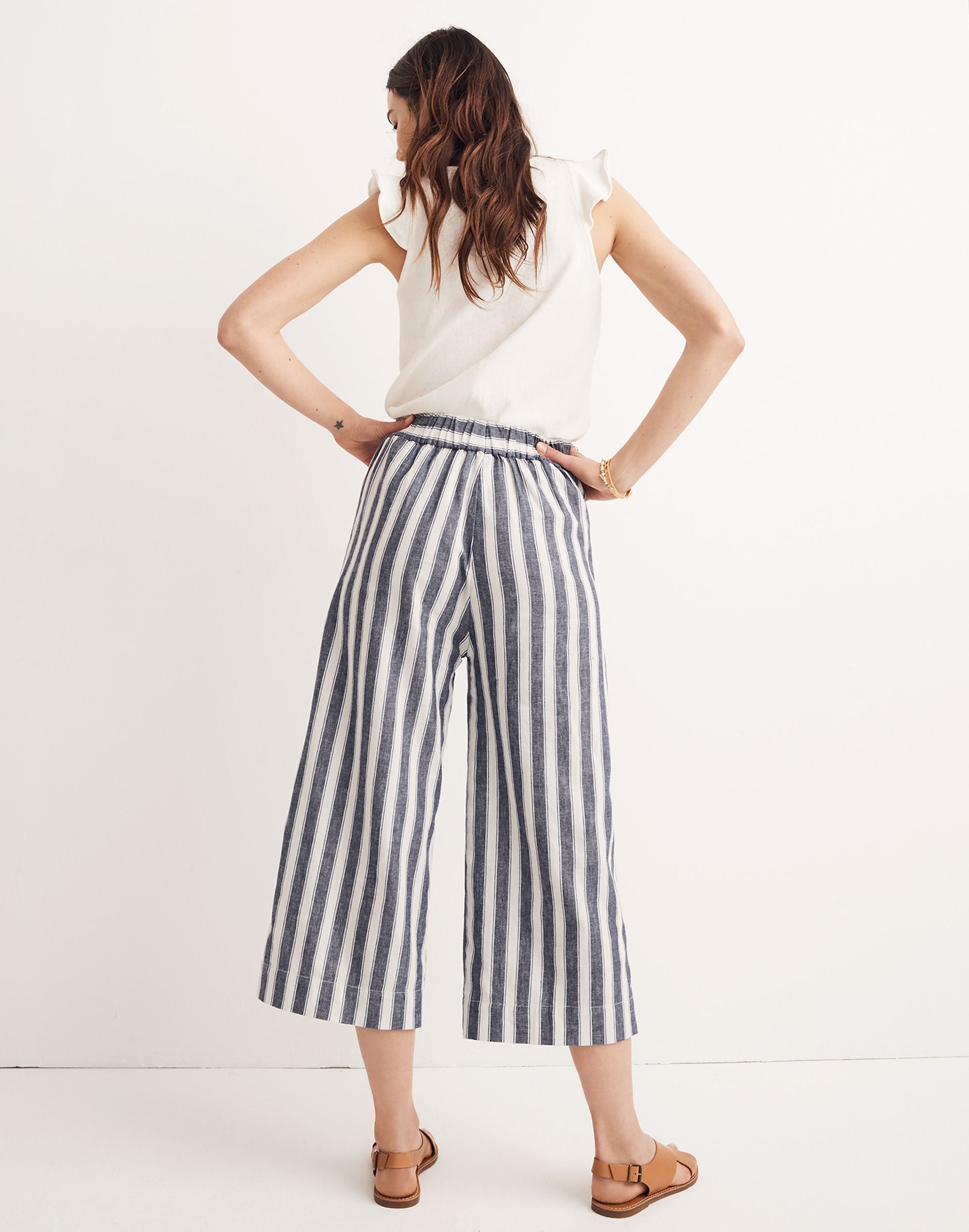 Huston Pull-On Crop Pants in Stripe