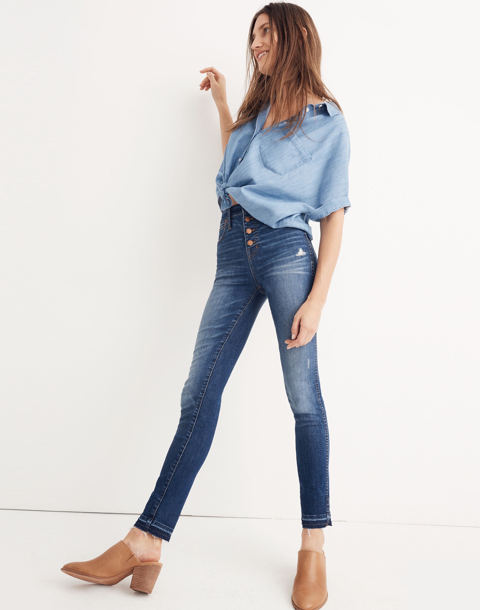 Taller 10" High-Rise Skinny Jeans: Drop-Hem Edition